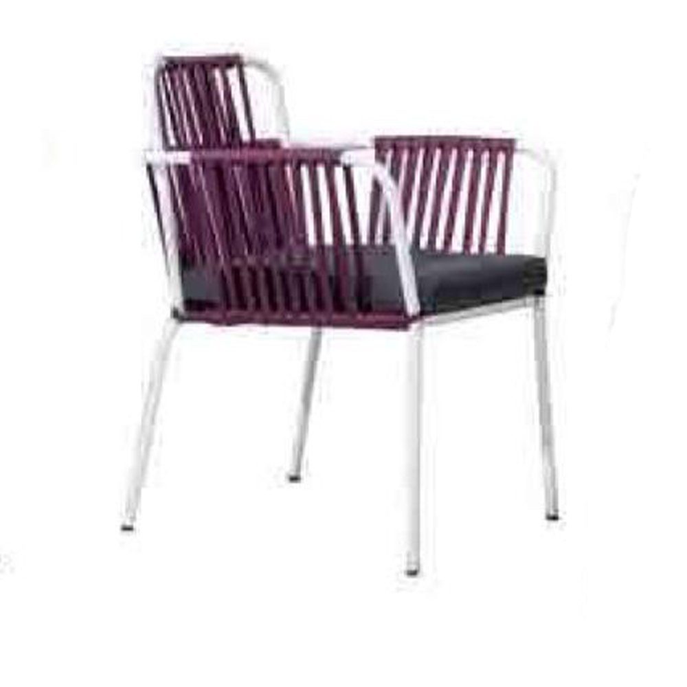 JVmoebel Stuhl Originalstuhl helle Farbe auf weißen Beinen Edelstahleinem weichen, Made In Europe Lila