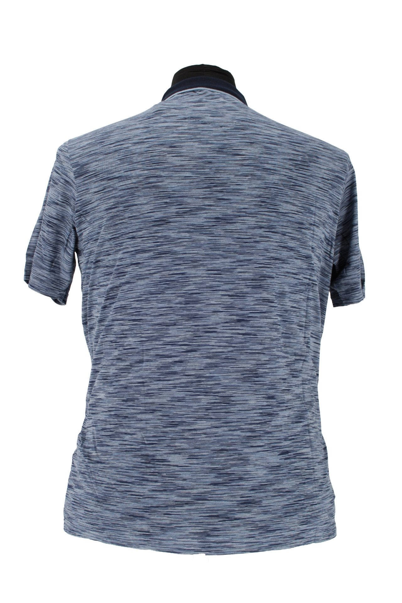 Mode Monte Carlo Poloshirt Monte Carlo Herren Polo-Shirt Blau Meliert ? Kurzarm Poloshirt mit Rei