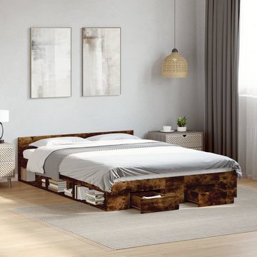vidaXL Bett Bettgestell mit Schubladen Räuchereiche 120x200cm Holzwerkstoff