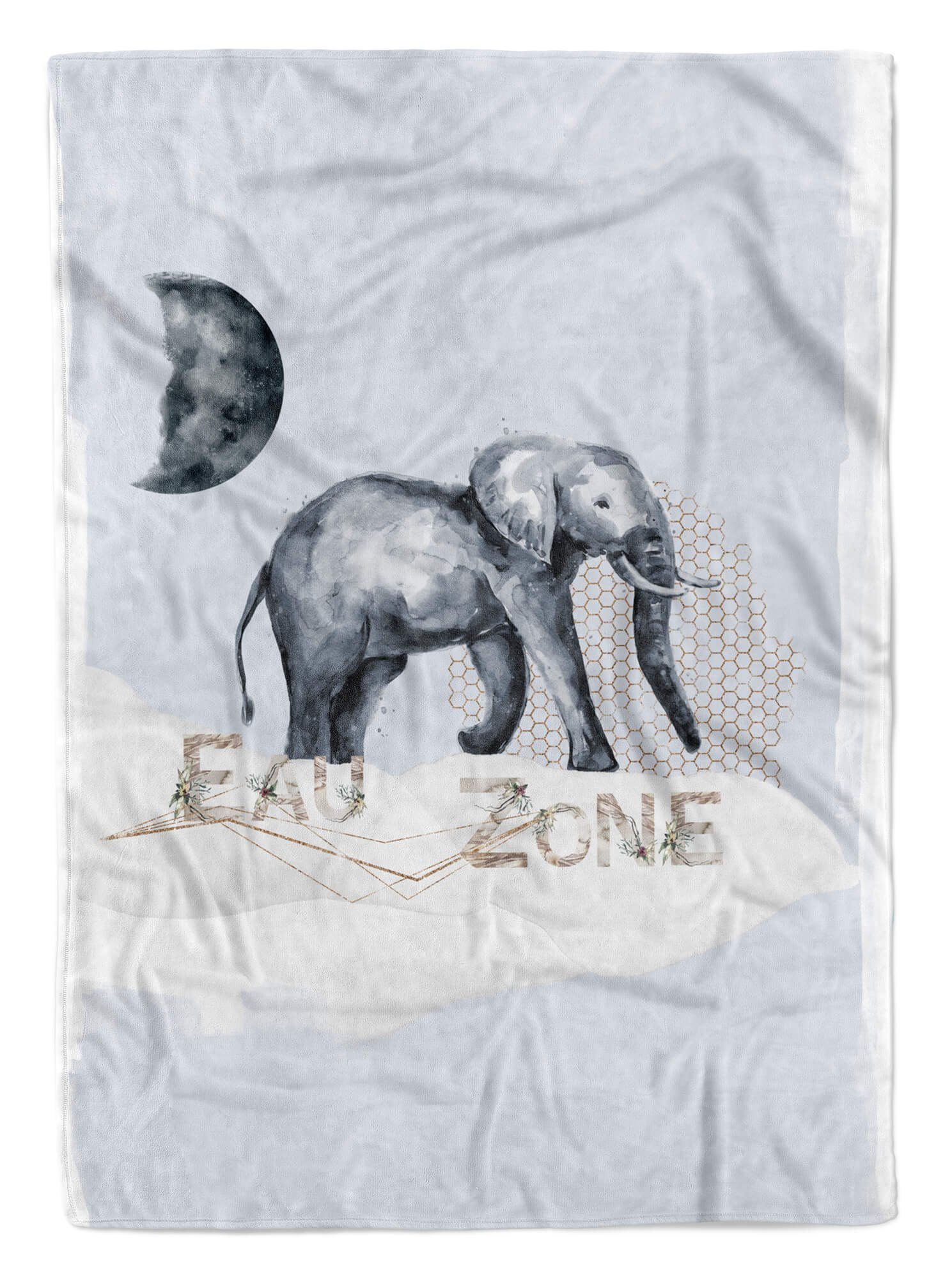 Sinus Art Handtücher Strandhandtuch Elefant Handtuch Baumwolle-Polyester-Mix Hal, Wasserfarben (1-St), Kuscheldecke Saunatuch Handtuch