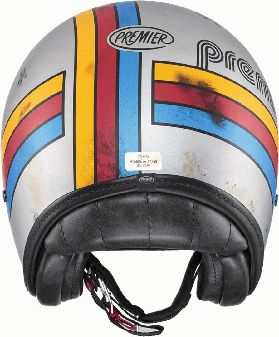 Premier Motorradhelm Vintage Platinum ED EX 77 BM Jethelm, integriertes Sonnenvisier