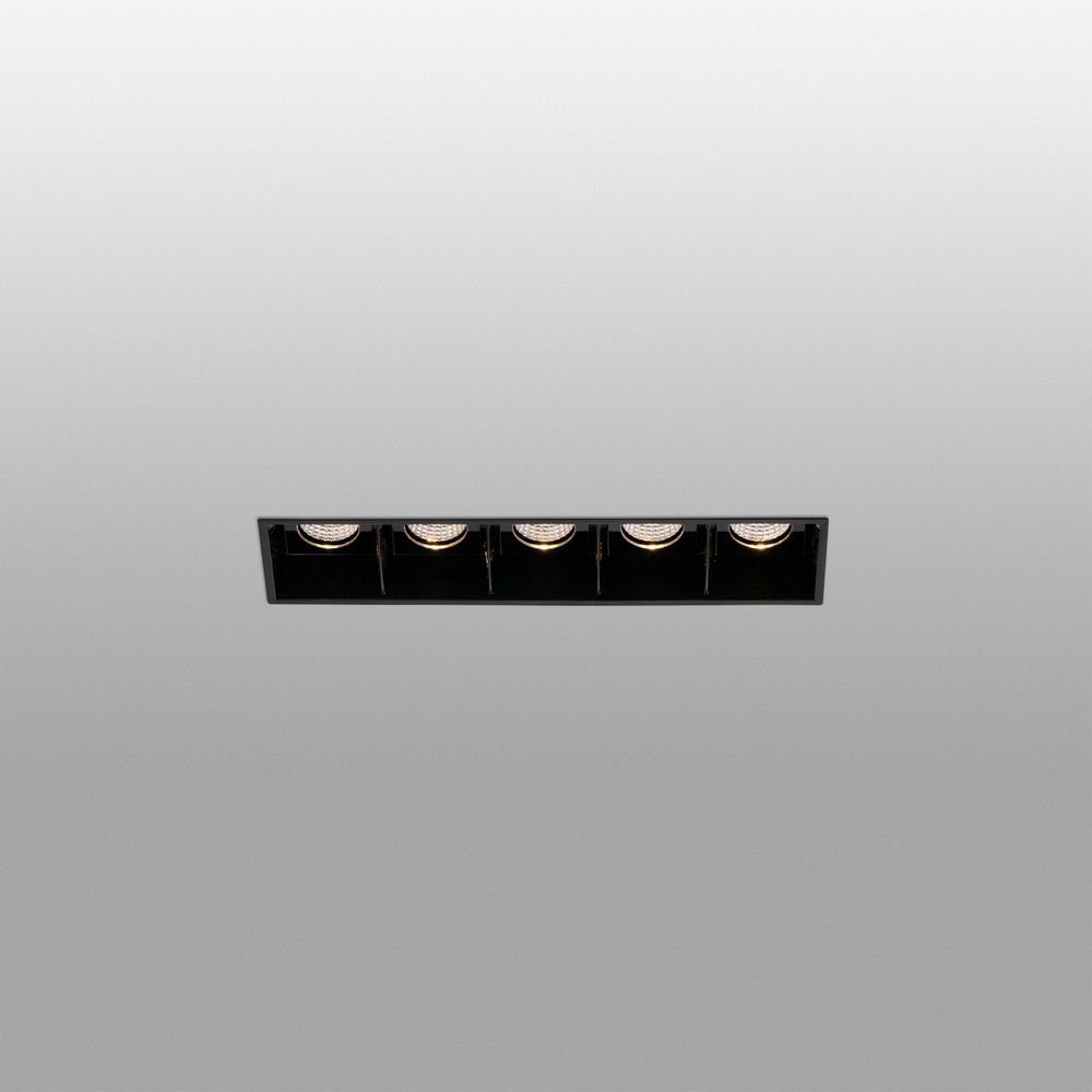 FARO Barcelona LED Einbaustrahler TROOP Trimless 5x2W 3000K Schwarz Schwarz