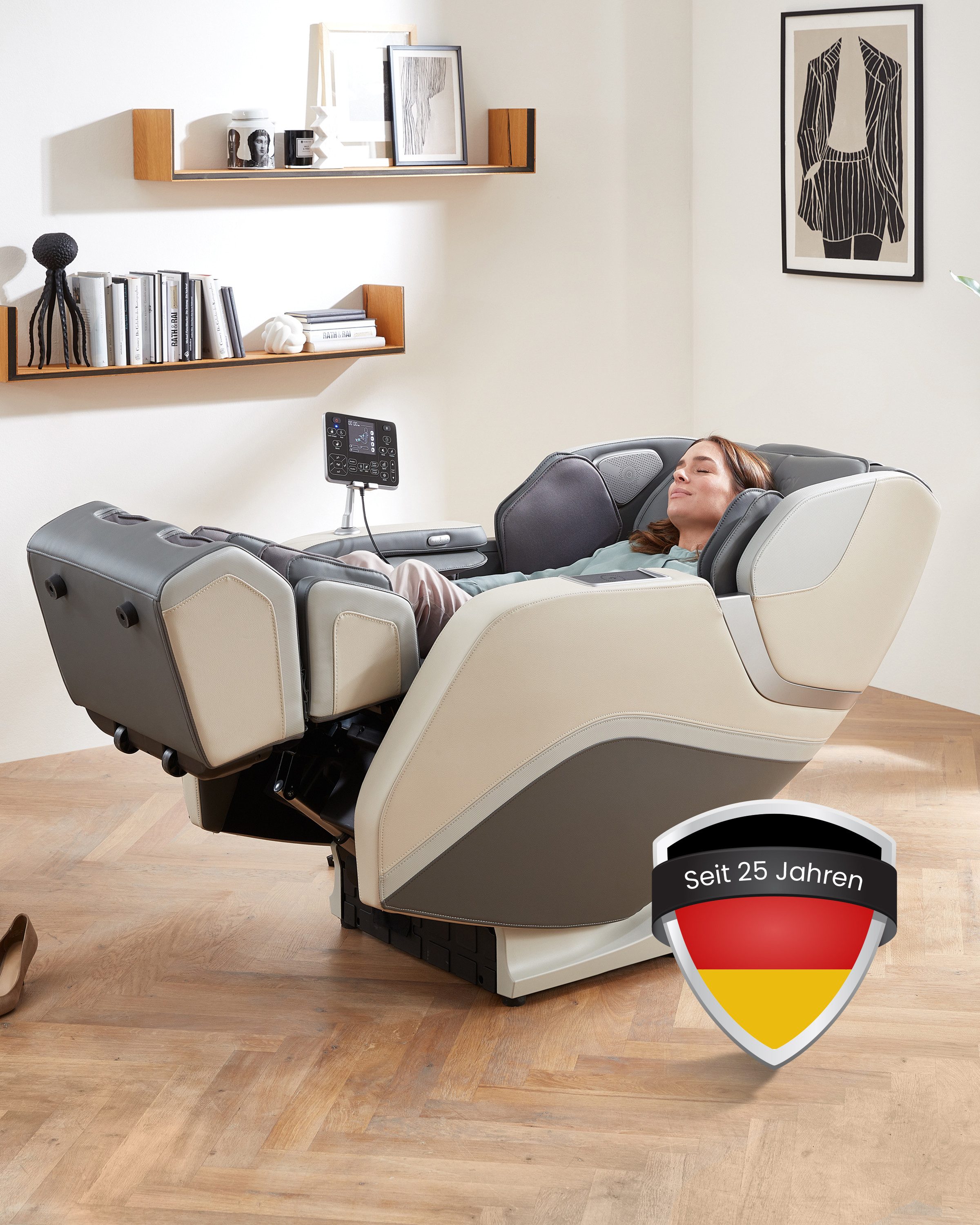 WELCON Massagesessel Massagesessel PRESTIGE III in grau-beige