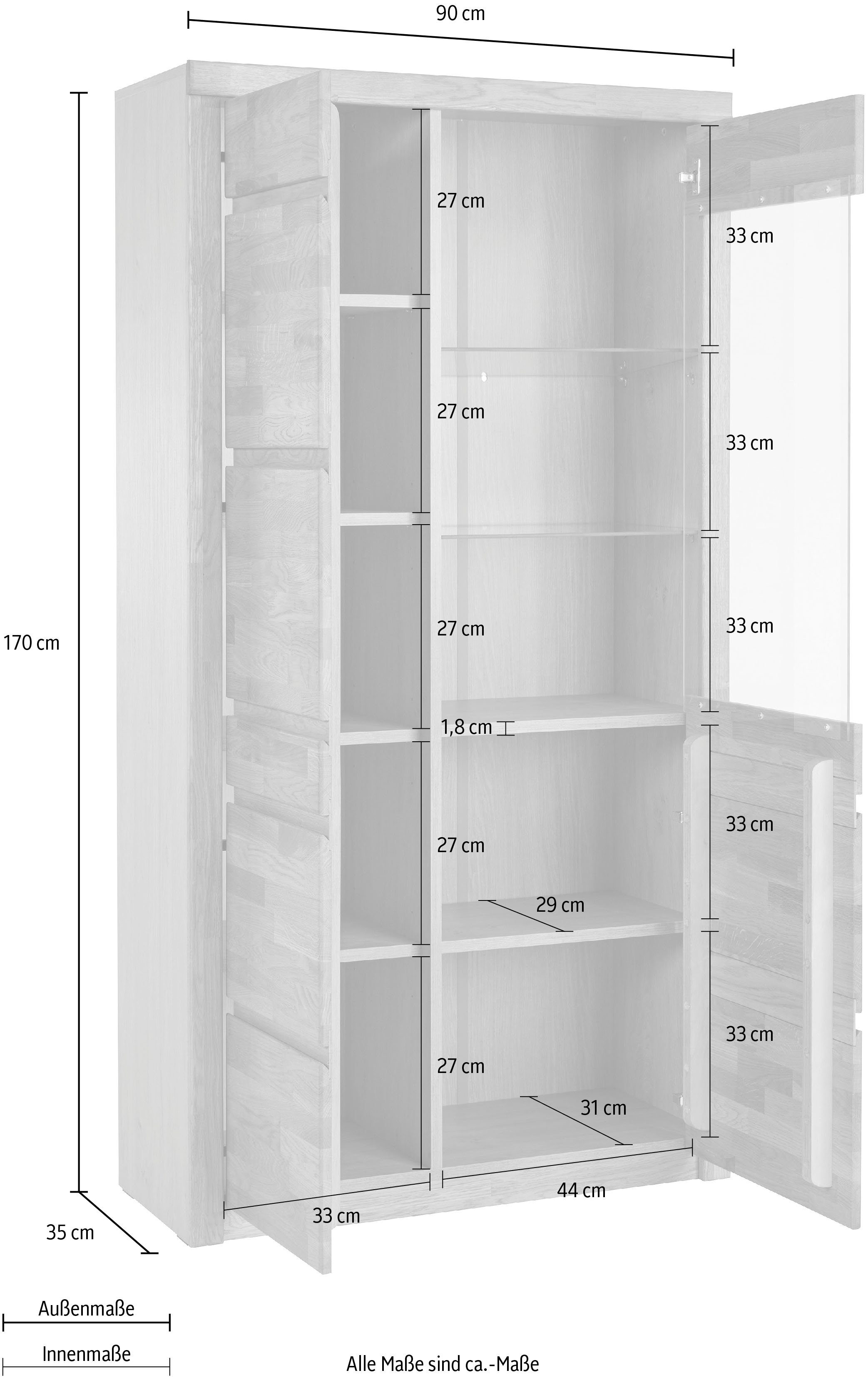 schöne kernbuchenfarben teilmassiv, teilmassiv Kernbuche Optik Vitrine | grifflose Woltra Silkeborg