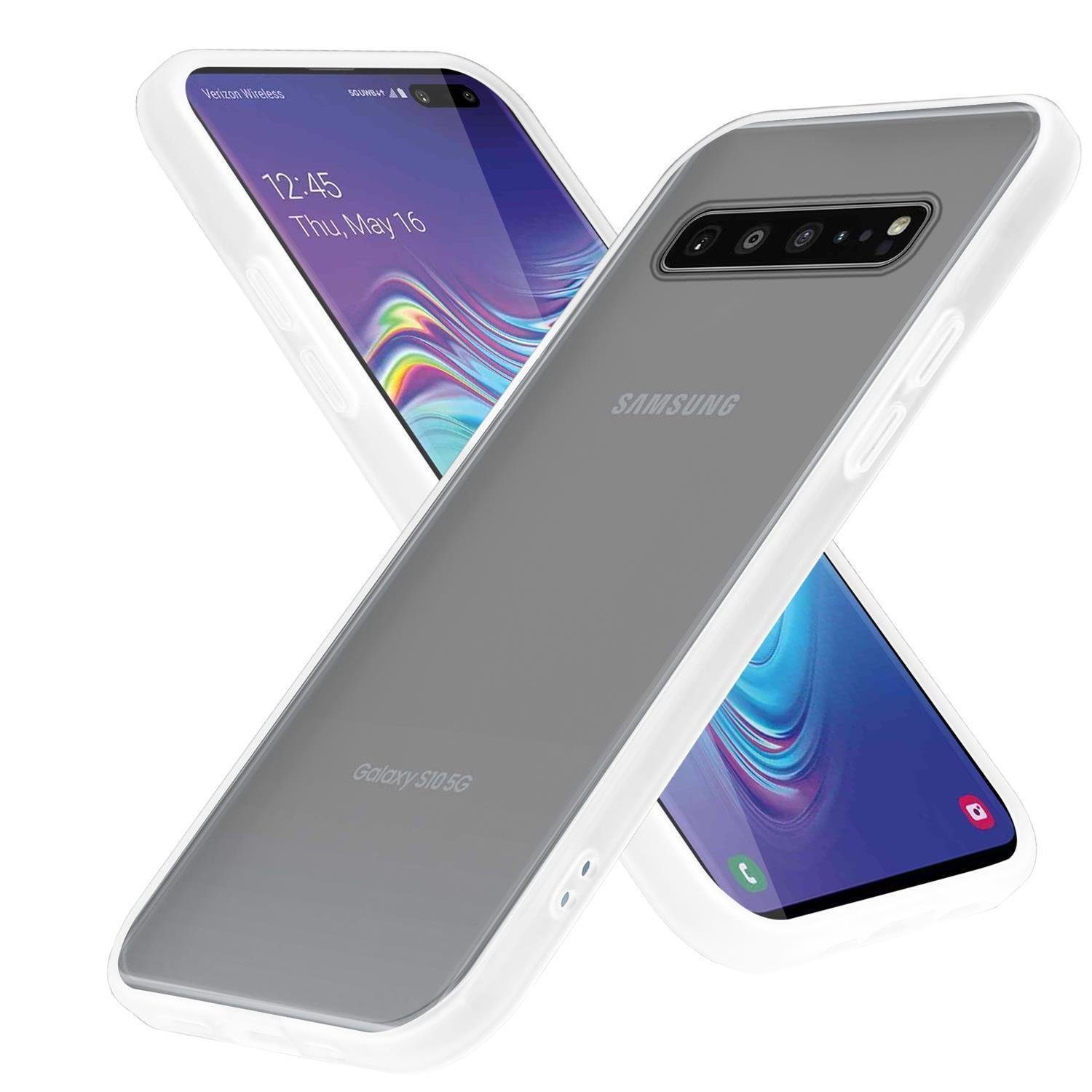Cadorabo Handyhülle Hybrid Matt Samsung Galaxy S10 5G, Handy Schutzhülle -  Hülle - Ultra Slim Hard Cover Case - Bumper