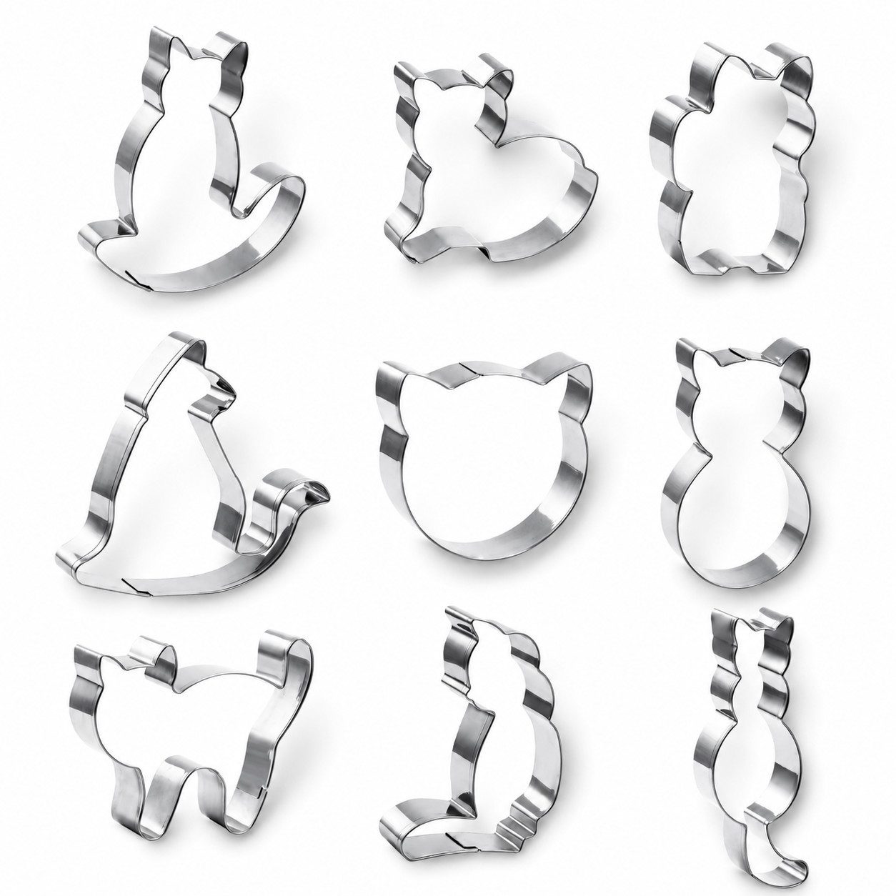 XEOOCE Ausstechform Ausstechformen,  Katzenmotiv,  9 Teilig,  Aus Edelstahl