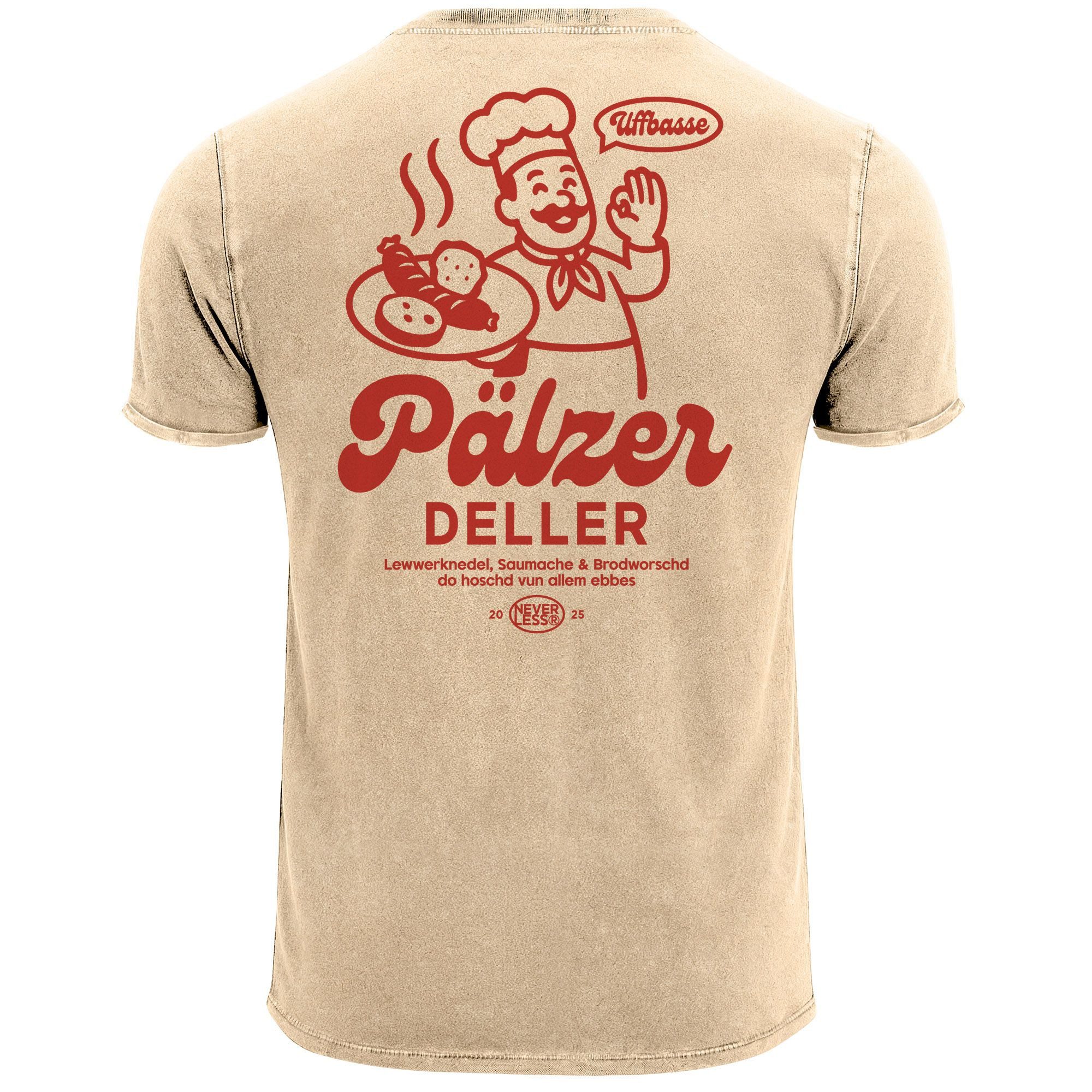 Print-Shirt Herren Vintage T-Shirt Backprint Printshirt Pfalz Design Pfälzer