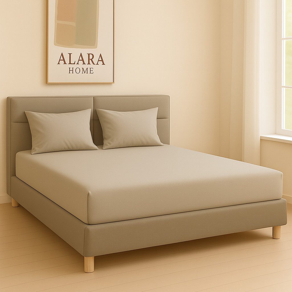 ALARA HOME Spannbettlaken 180x200 Baumwolle 100% Spannbetttuch Bettlaken Jersey 140x200, 90x200, Spannbetttuch,145 g/m², Topper,Rundumgummi, Atmungsaktiv – Bild 2 von 2