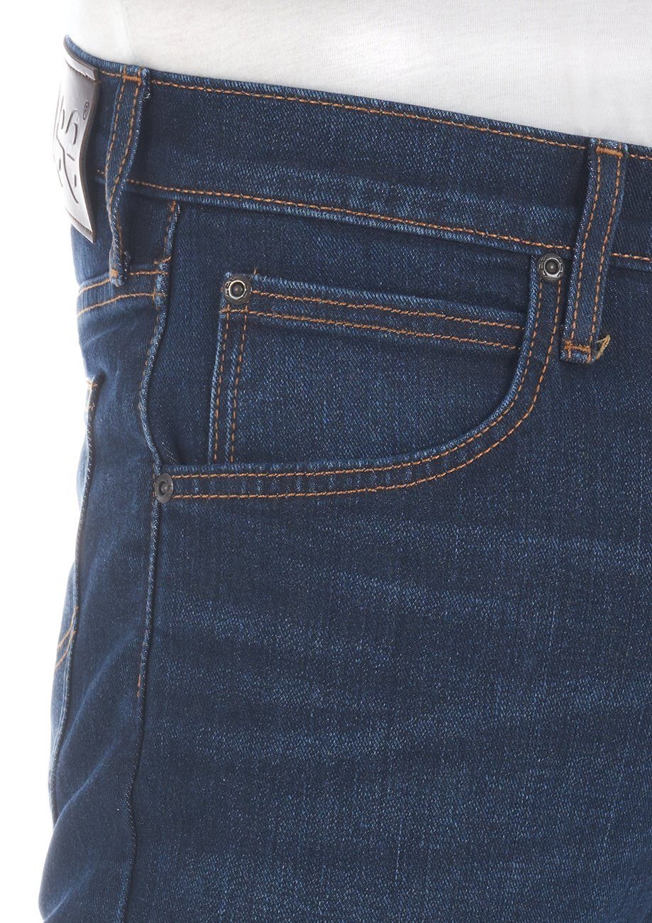 Lee® Straight-Jeans Herren Jeanshose Daren Fly mit Stretch Zip Regular Hose Dark Fit Denim (LSS3SGJW3)