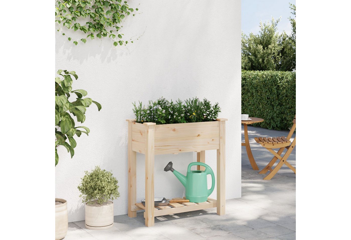 Thumbnail - vidaXL Blumentopf Pflanzkasten mit Ablage 71x37x76 cm Massivholz Tanne (1 St)