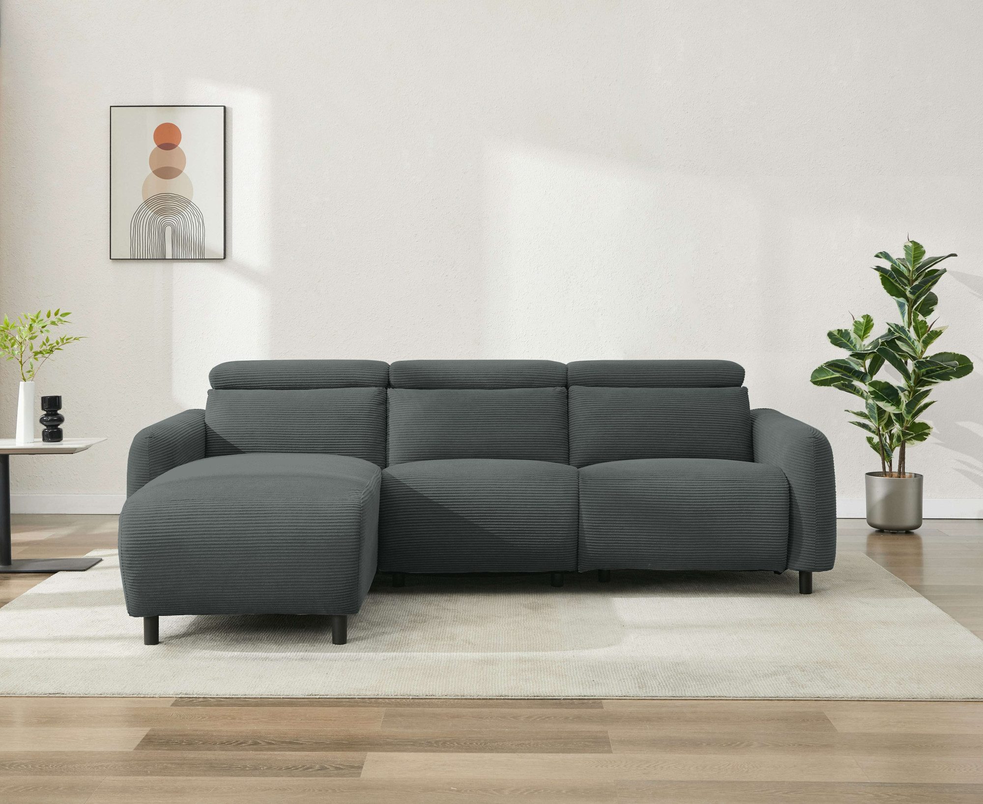 Home affaire Ecksofa "SKAANE in Cord, L-Form, 274 cm, manuelle u. elektrisc günstig online kaufen