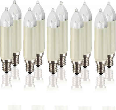 Hellum LED-Leuchtmittel Hellum 10 x Schaftkerze E14 16V 4W elfenbein