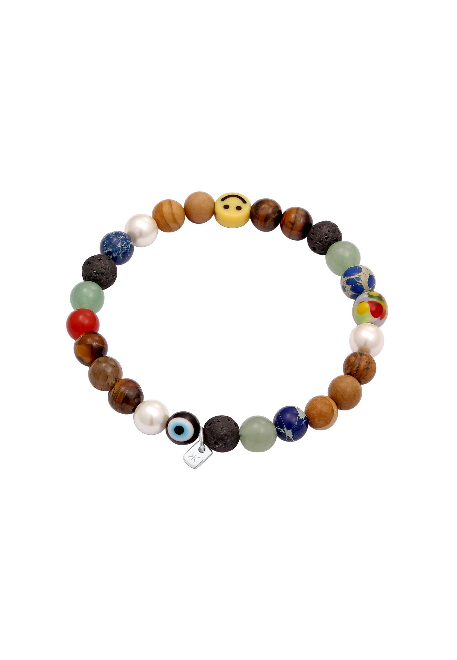 Kuzzoi Silberarmband Smiling Face Evil Eye Bead Glas Achat 925 Sterling Sil günstig online kaufen