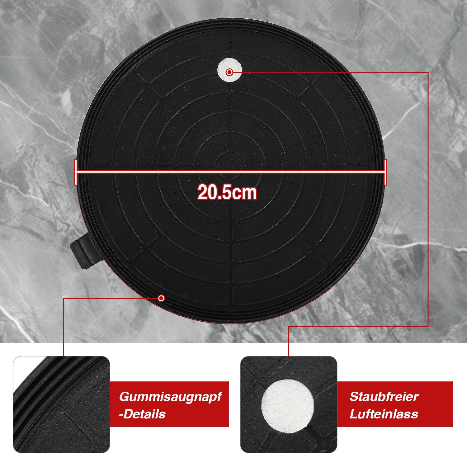 Clanmacy Saugheber 2x Elektrischer Saugnapf Fliesenheber Glassauger Datendisplay 4 Akku, 2-tlg.] – Bild 3 von 5
