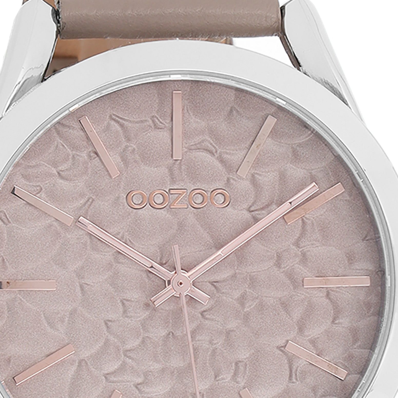 OOZOO Quarzuhr Oozoo Damen Armbanduhr Timepieces Analog, (Analoguhr), Damenuhr rund, groß (ca. 43mm) Lederarmband, Fashion-Style