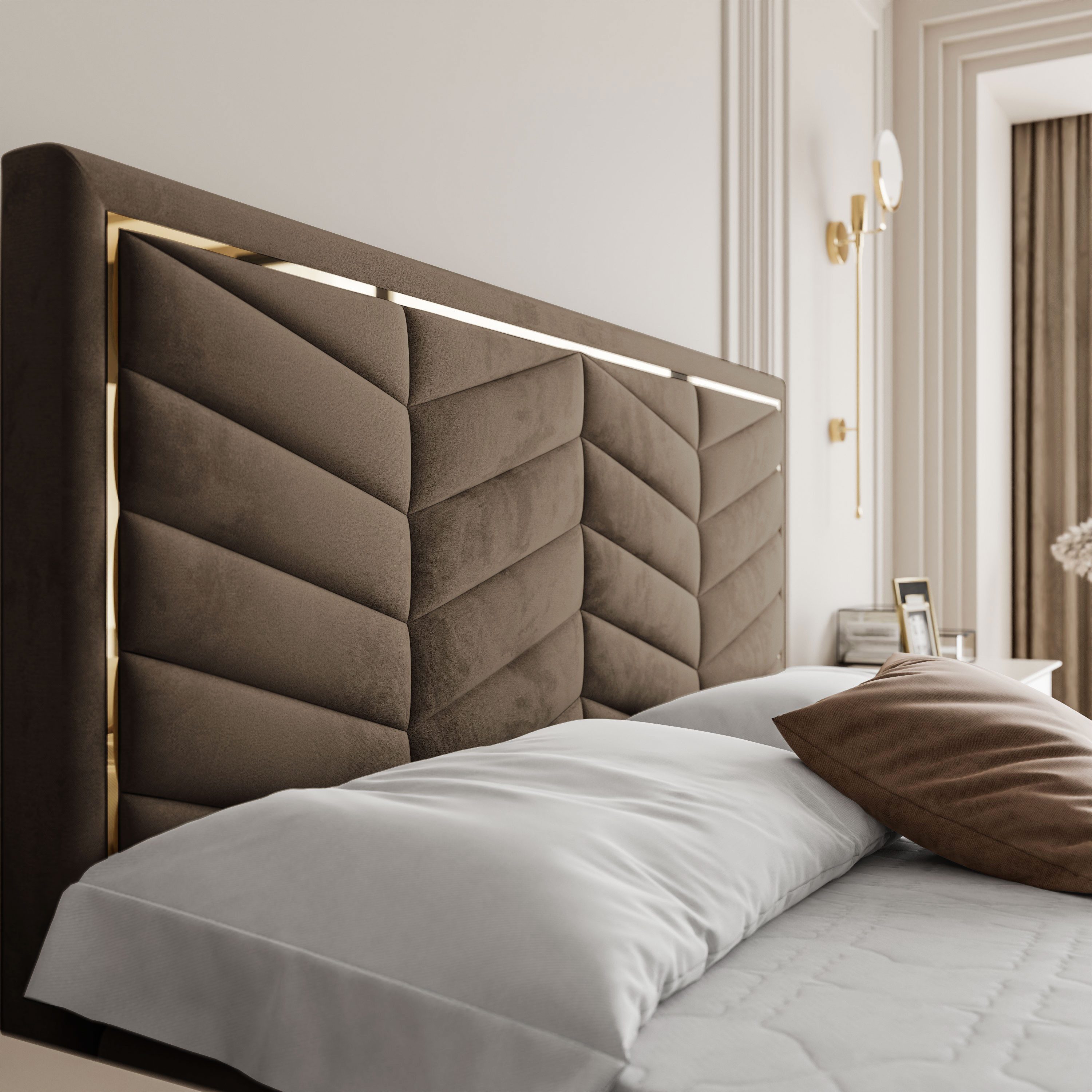 Lookway Boxspringbett AURORA mit Bettkasten und Topper (Bett mit topper)