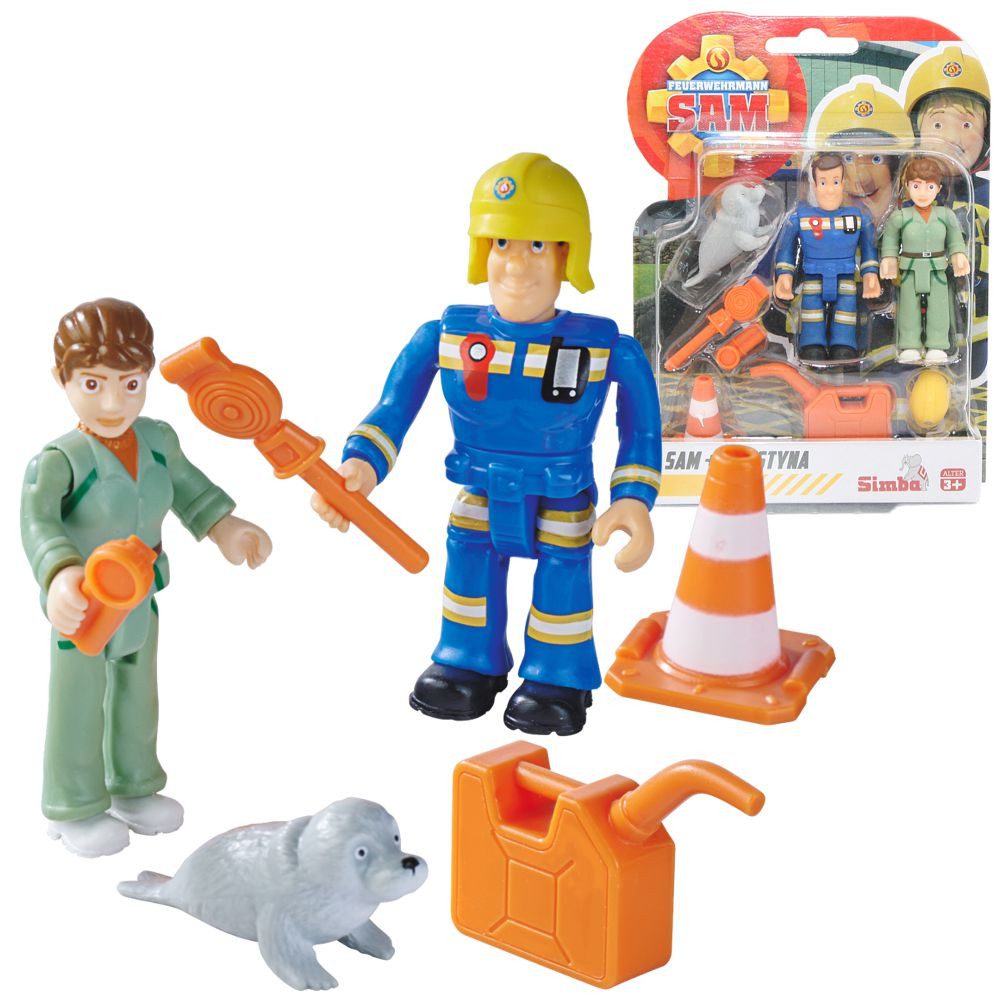 Feuerwehrmann Sam Spielfigur Sam, Krystina, Robbe Spiel-Figuren Set Feuerwehrmann Sam