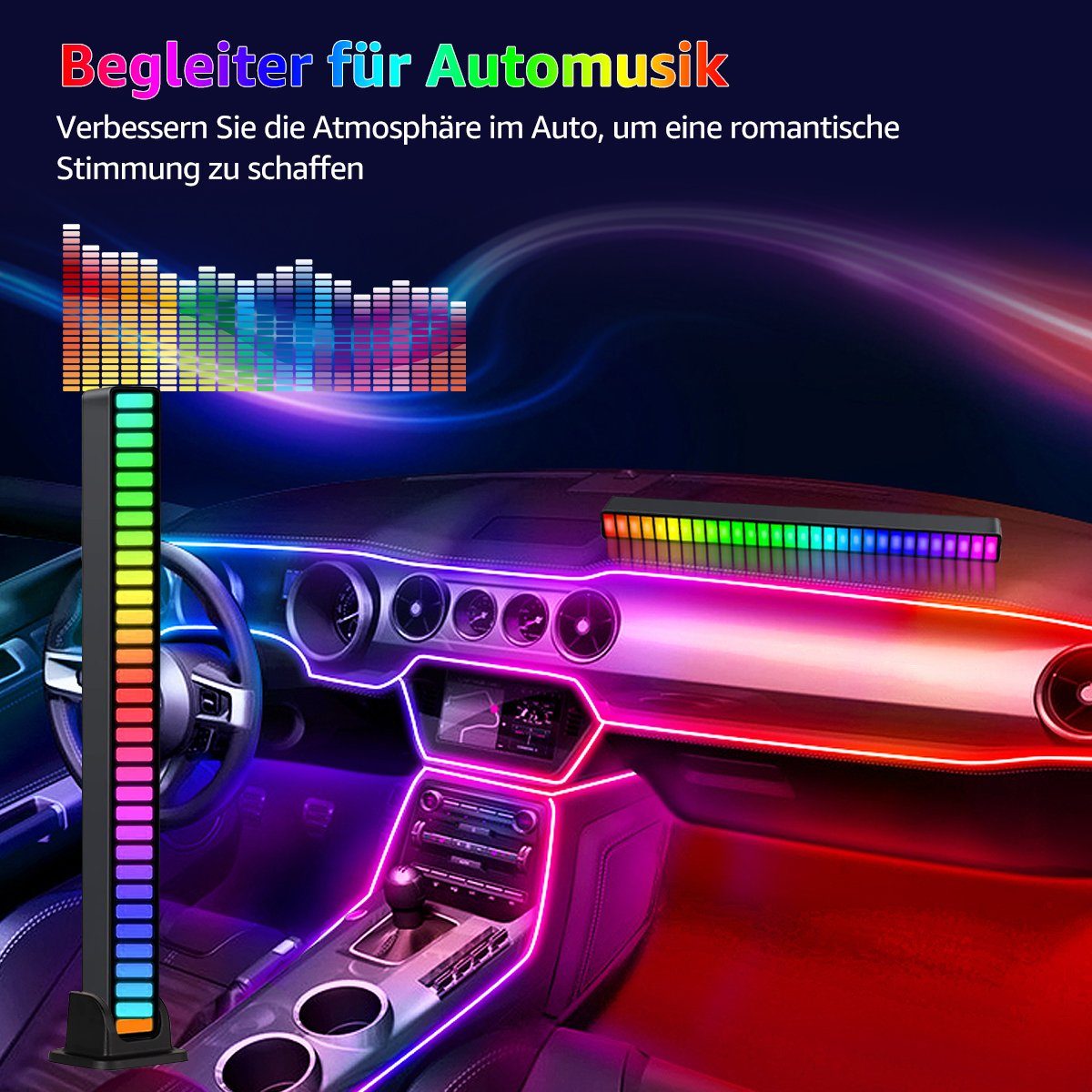 7Magic LED Stripe USB LED Musik 32-flammig, Rhythmus LED Lamp, Weihnachten RGB Lampe, Lichtleiste, Umgebungslichter