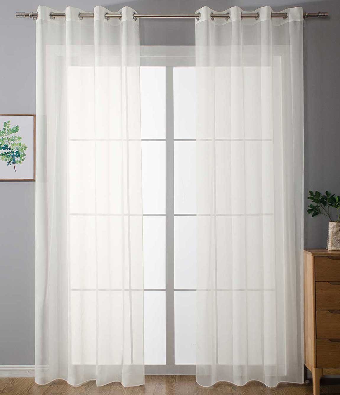 Gardinenbox Gardine (2 St), Ösen, transparent, Voile, Ösenvorhänge Voile »U günstig online kaufen