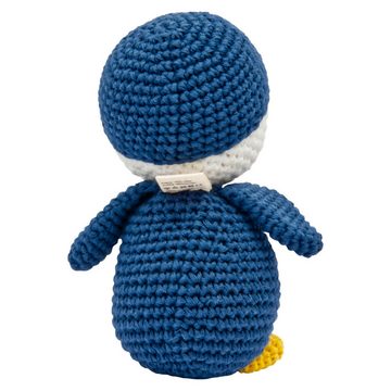miniHeld Babypuppe Handgestrickter Pinguin gehäkelt aus Baumwolle Spielzeug 16 cm