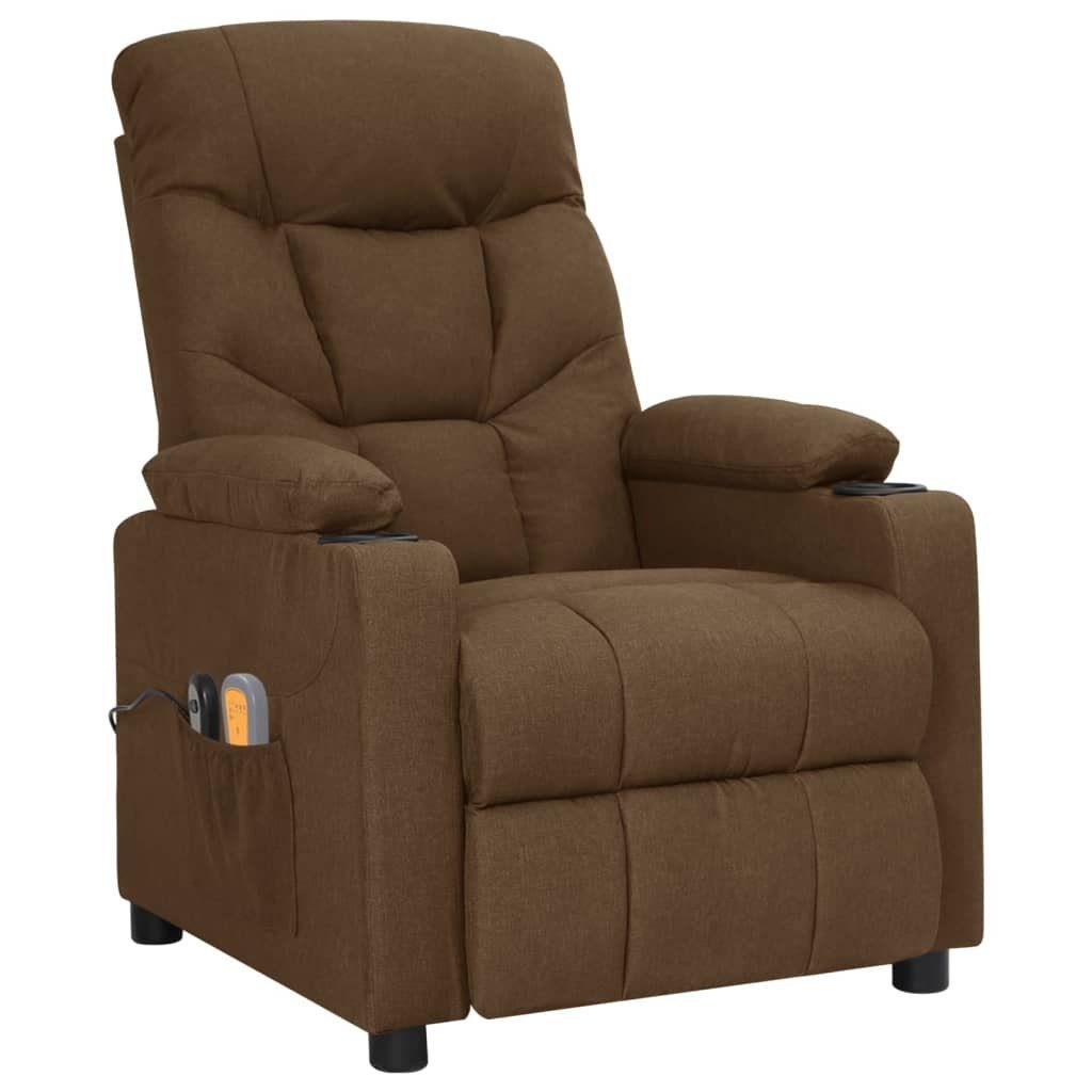 vidaXL Massagesessel Massagesessel Elektrisch Braun Stoff (1-St)
