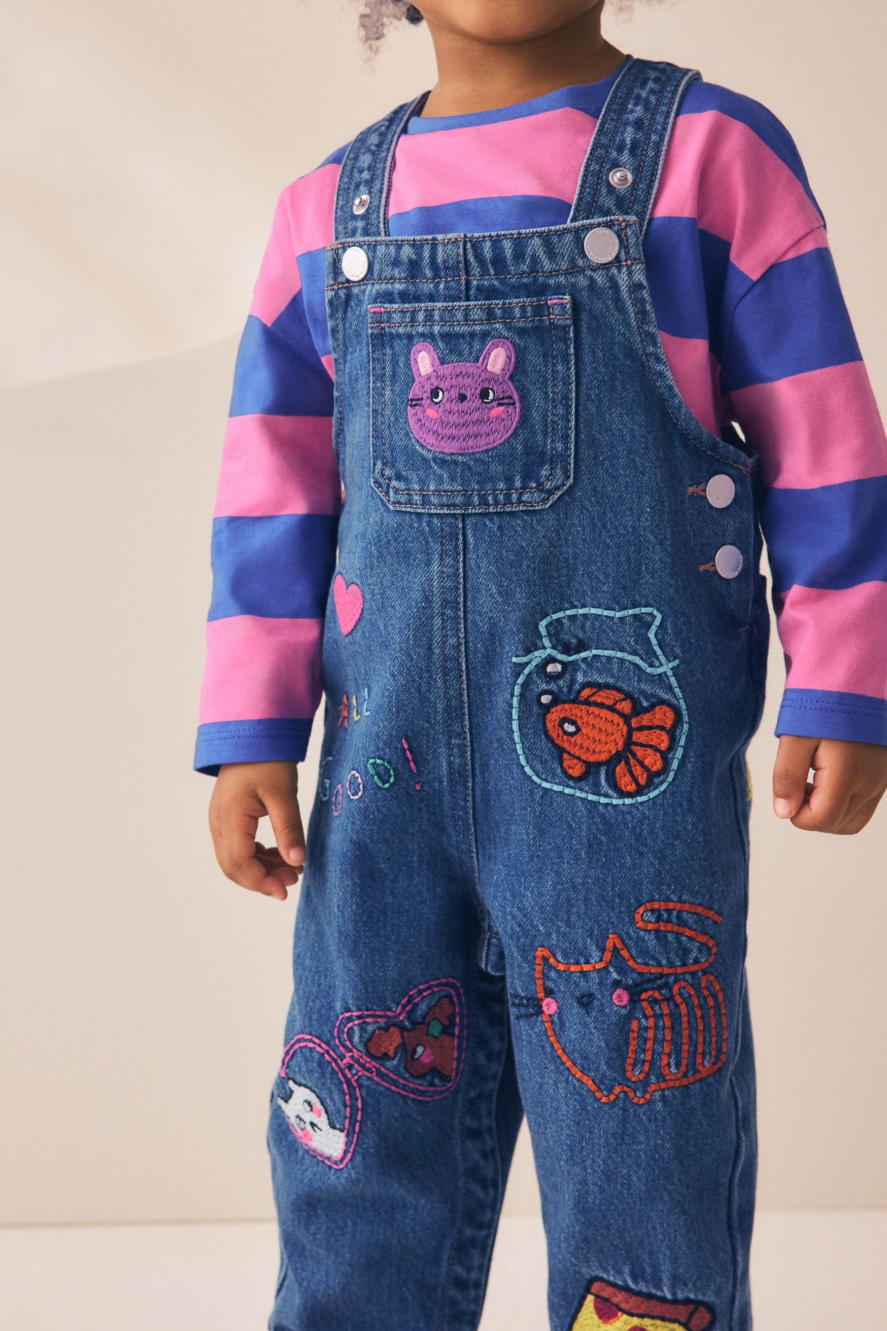 Next Shirt & Hose Denim-Latzhosen-Set (2-tlg)