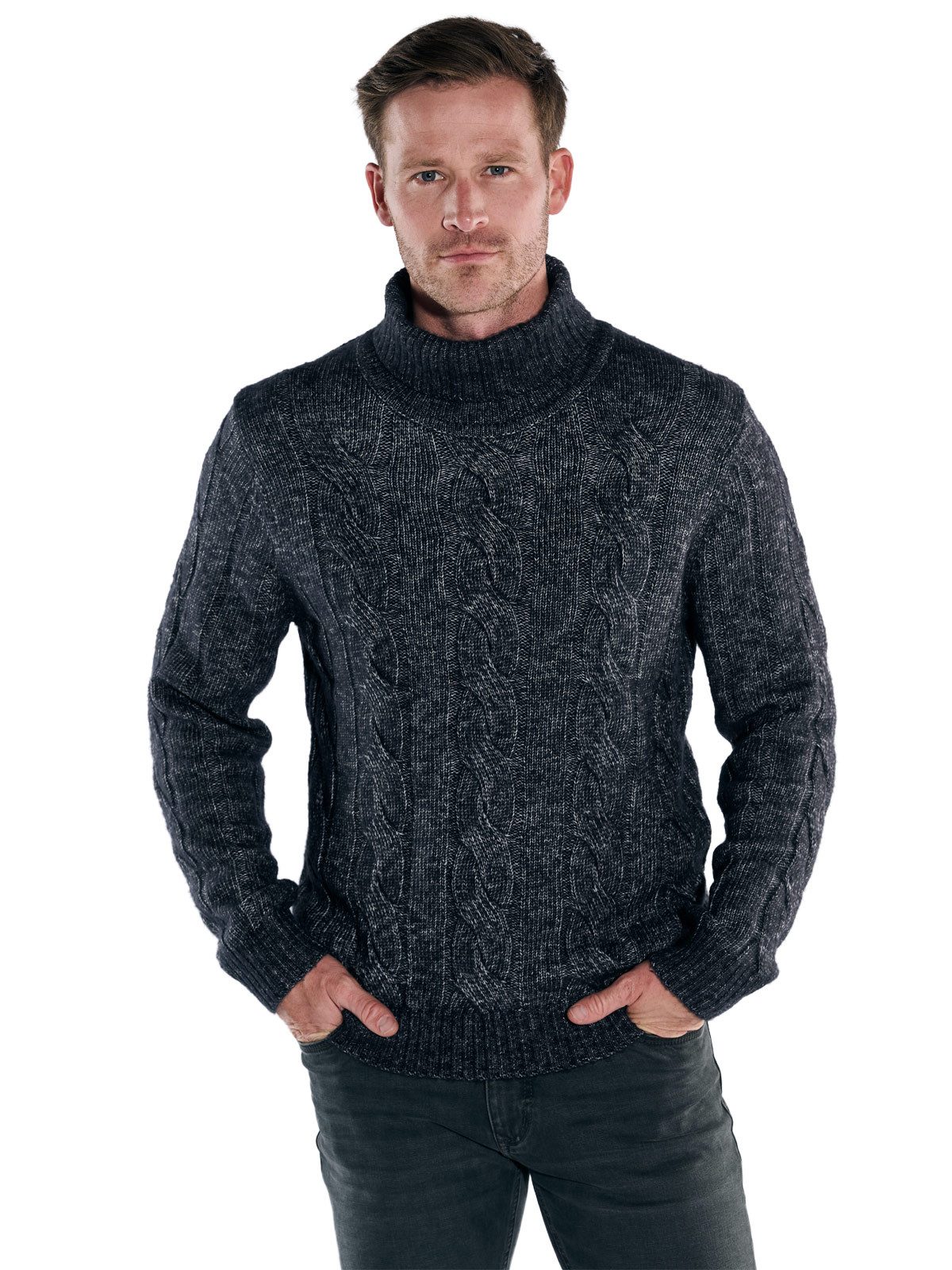 Engbers Rollkragenpullover engbers Herren Rollragen-Pullover mit Zopfmuster günstig online kaufen