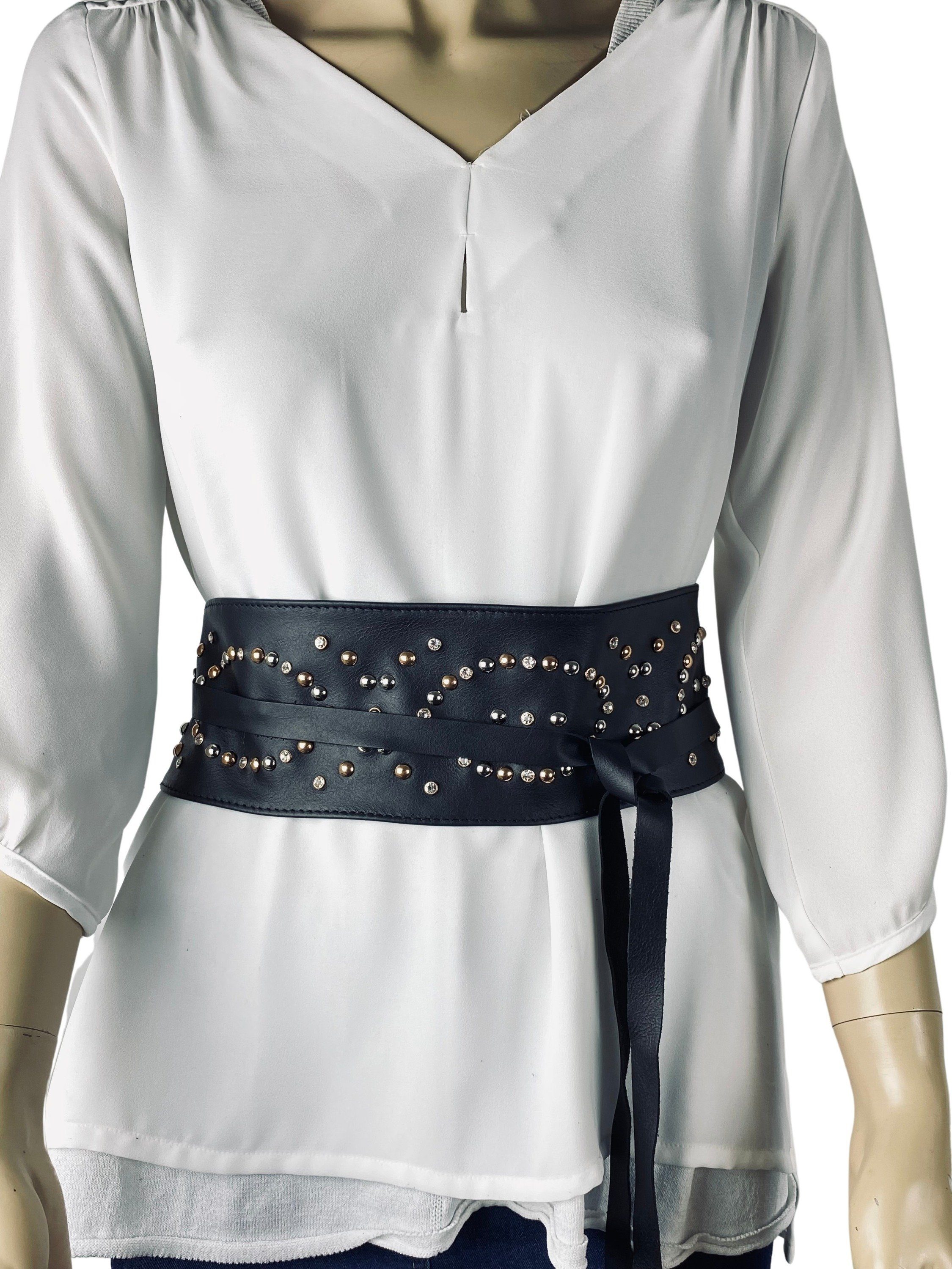 COLLEZIONE ALESSANDRO Ledergürtel Laurine mit Nieten und Strass besetzt