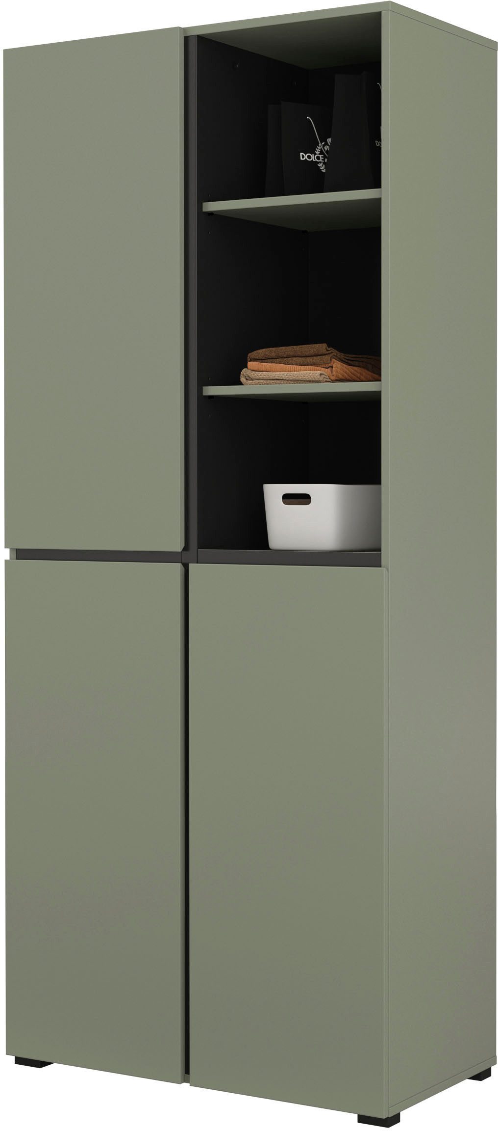 OTTO home Schuhschrank Cross, Höhe 183,5cm, modernes griffloses Schuhregal mit 3 Türen Hochschrank mit viel Stauraum, Platz für ca. 24 Paar Schuhe