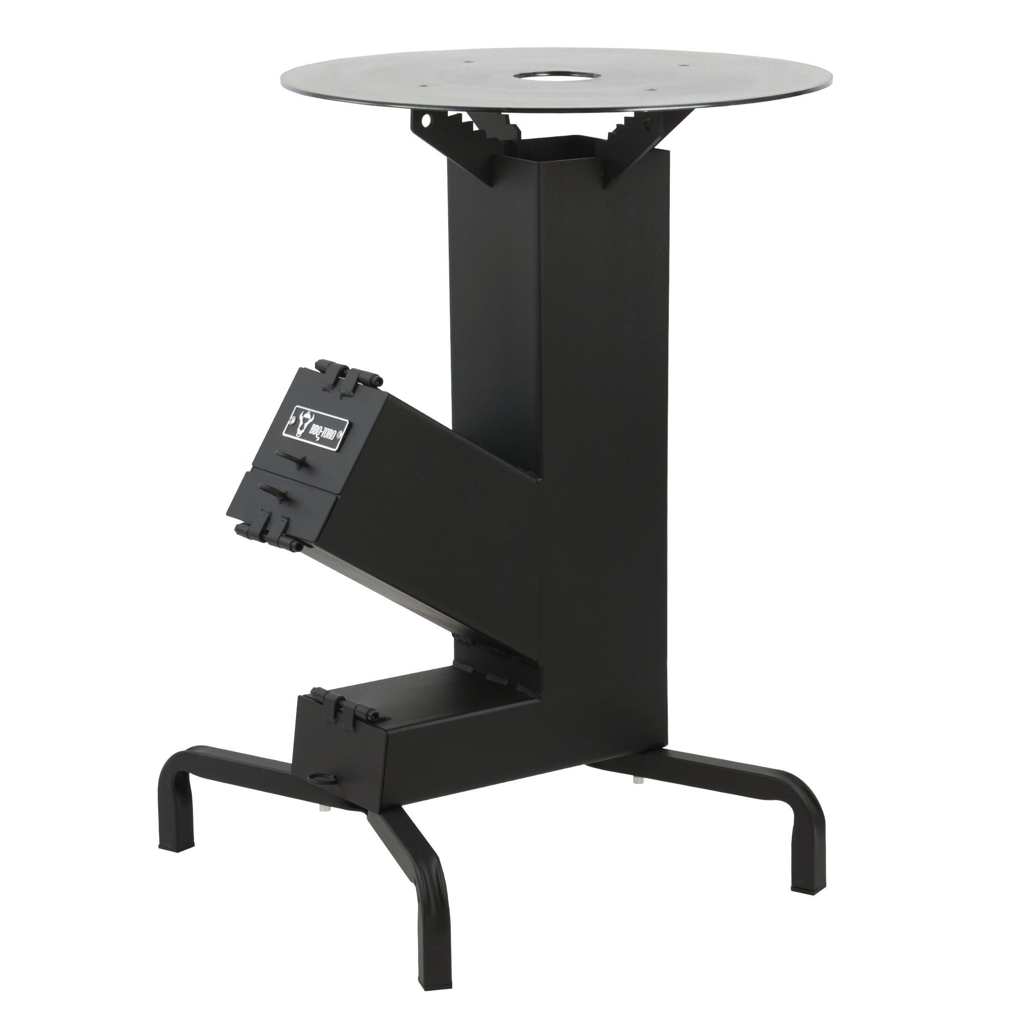 BBQ-Toro Holzkohlegrill Raketenofen mit Grillplatte Ø 50 cm "RAKETE #7" Rocket Stove, Standfeste Füße