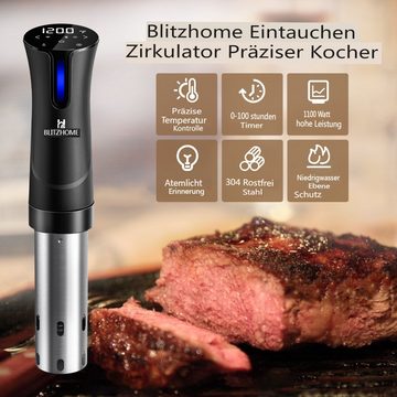 Insma Sous-Vide Stick, 1100W Smart Sous Vide Stick Präzisionskocher mit Befestigungsklemme