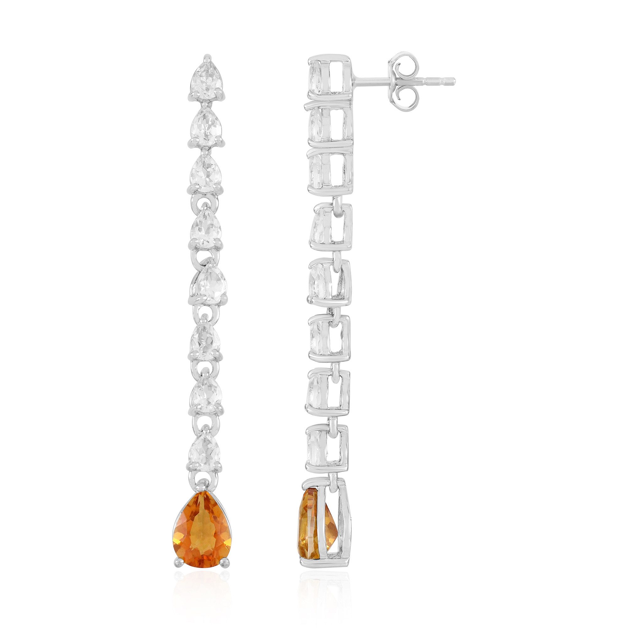 Cavill Ohrring-Set Ohrringe aus Sterlingsilber mit orangefarbenem Quarz (2-tlg)