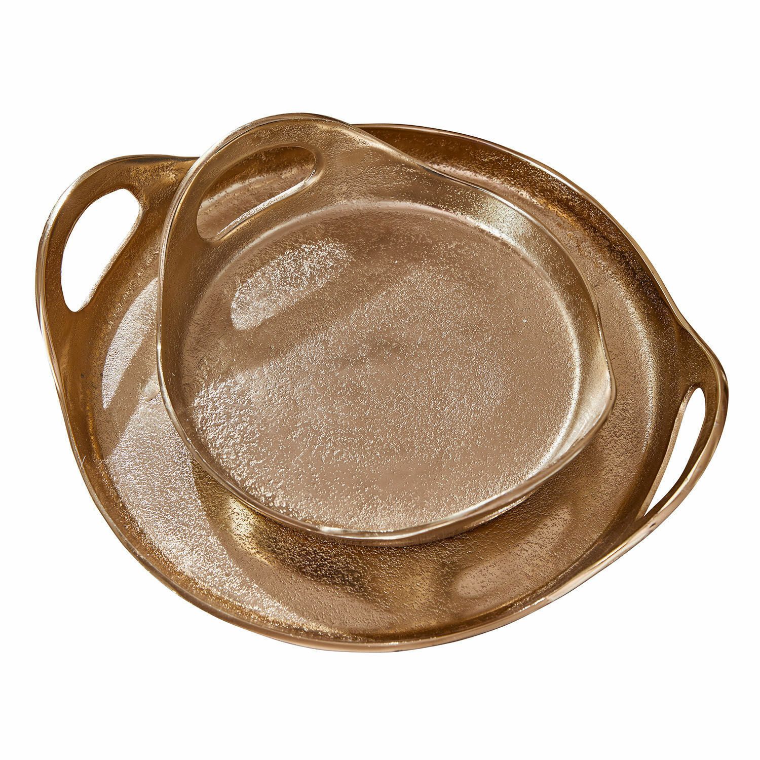 Mirabeau Tablett Tablett 2er Set Tiavela gold, Aluminiumguss