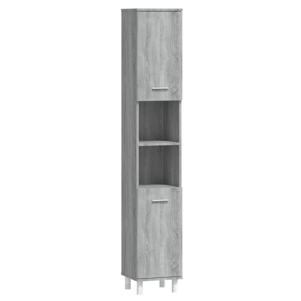 Mehrzweckschrank NA Badezimmerschrank Hochschrank Regal Nischenschrank Grau Sonoma 30x3