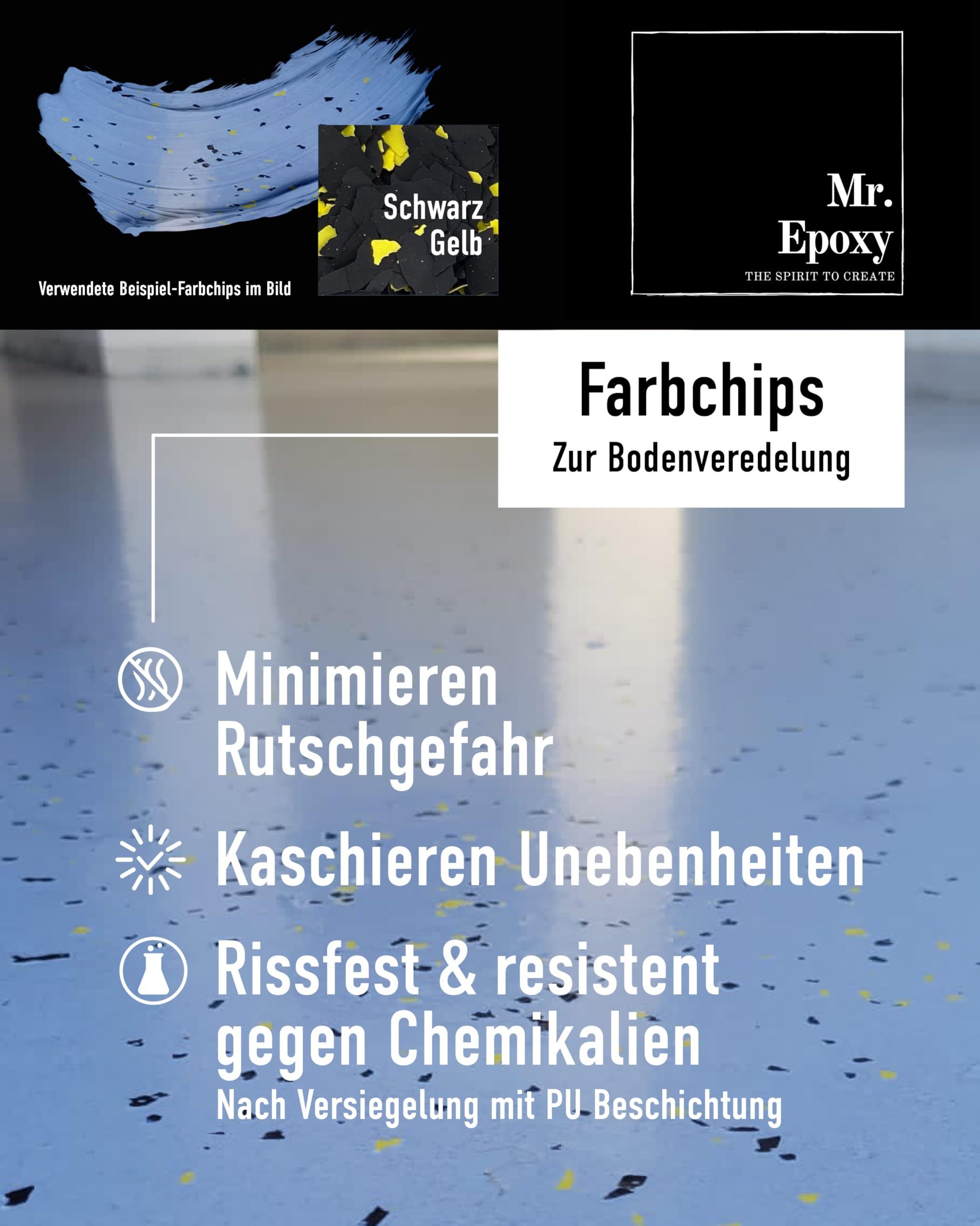 Mr. Epoxy Bodenversiegelung Farbchips für Bodenbeschichtung – Bild 2 von 5