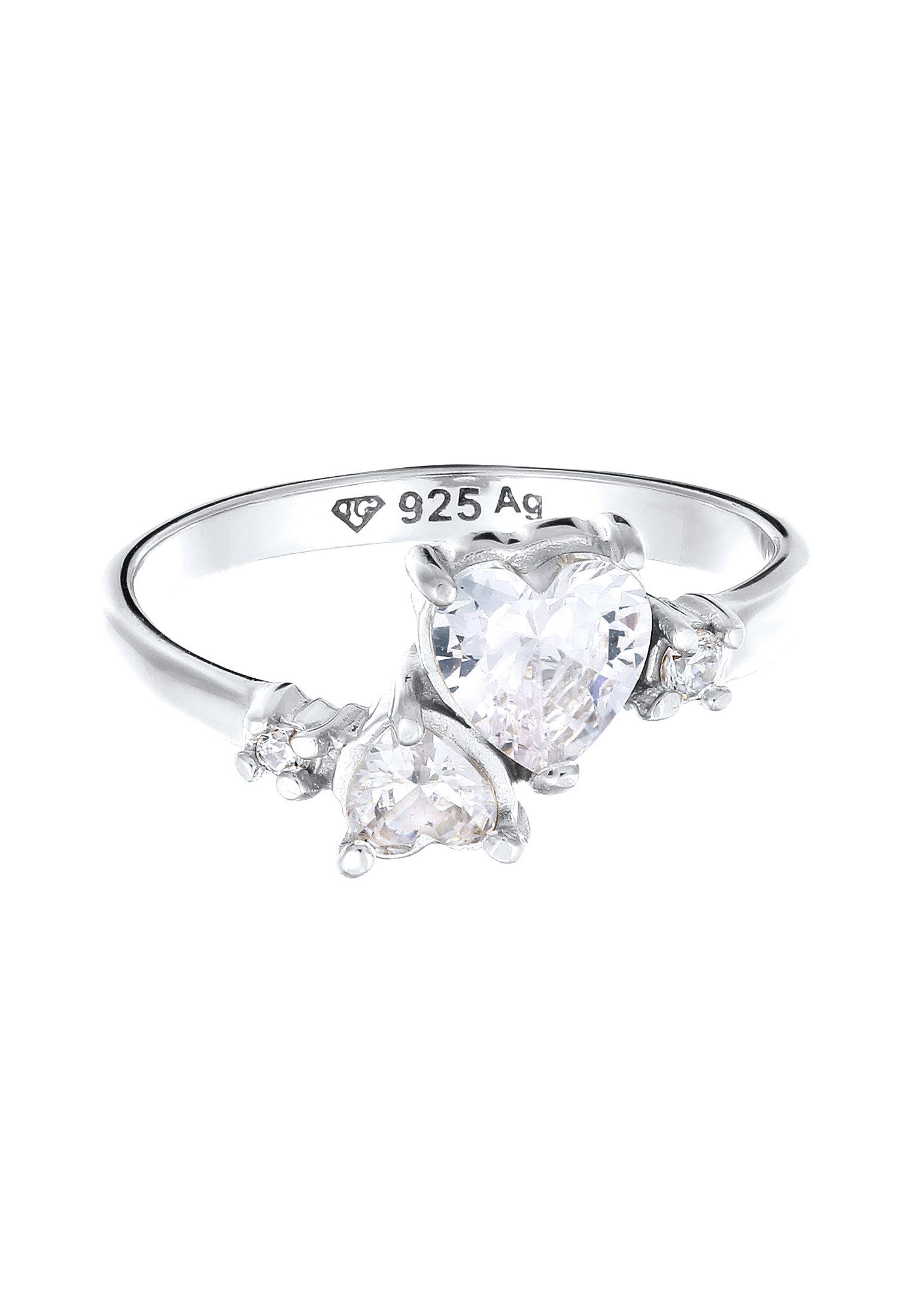 Elli Fingerring Herz Zirkonia Weiß Liebe günstig online kaufen