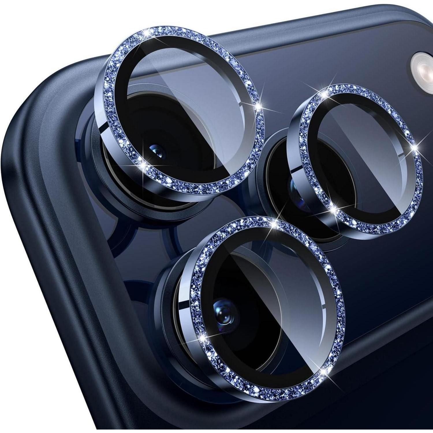 LuxusKollektion Kameraschutzglas Kameraschutz Panzerglas 9H 17 Pro Max 17 Pro Glitter Deep Blue