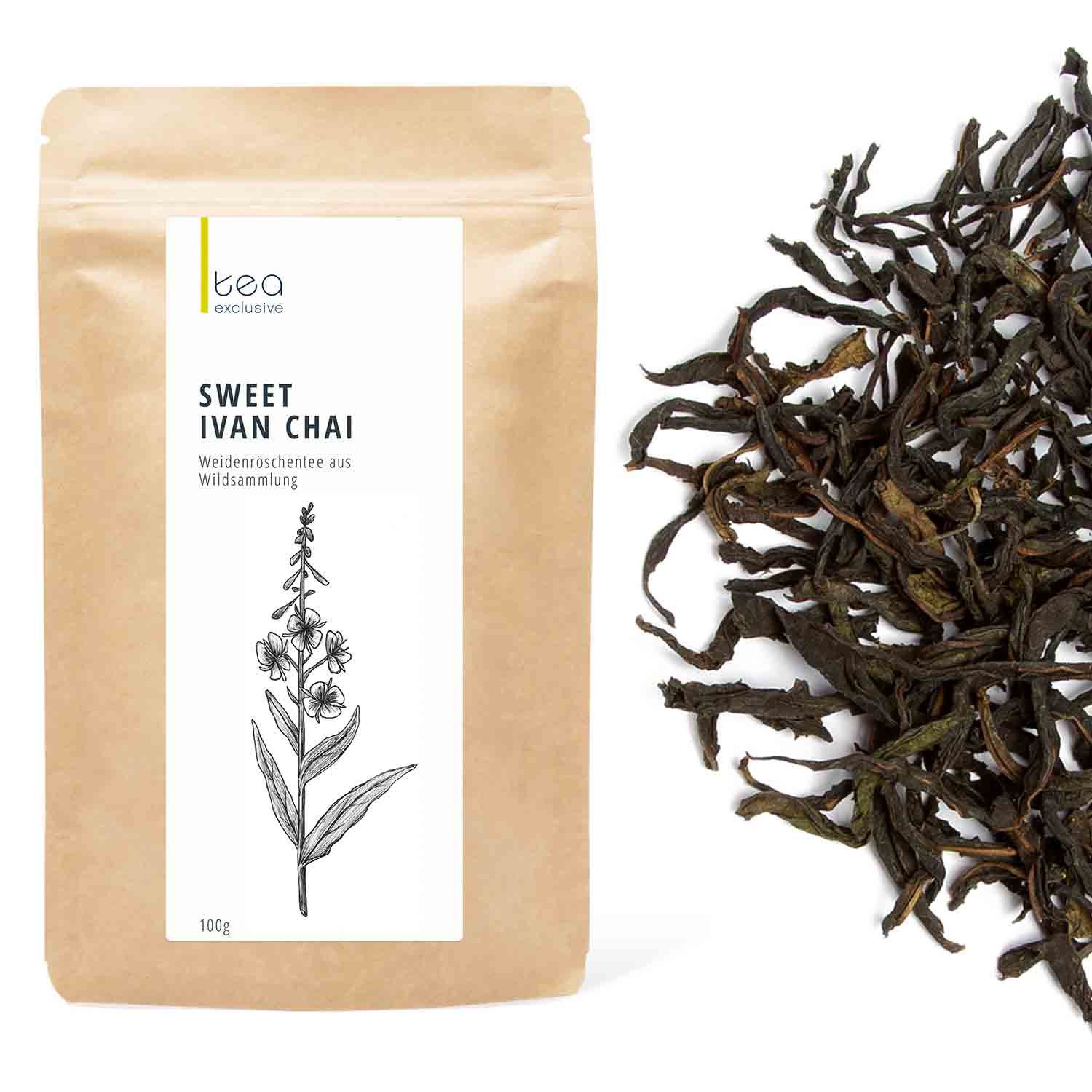 tea exclusive Tee Sweet Ivan Chai, Weidenröschen Tee mit Honig veredelt, 100g, Warm, weich, honigsüß mit schönen Malznoten