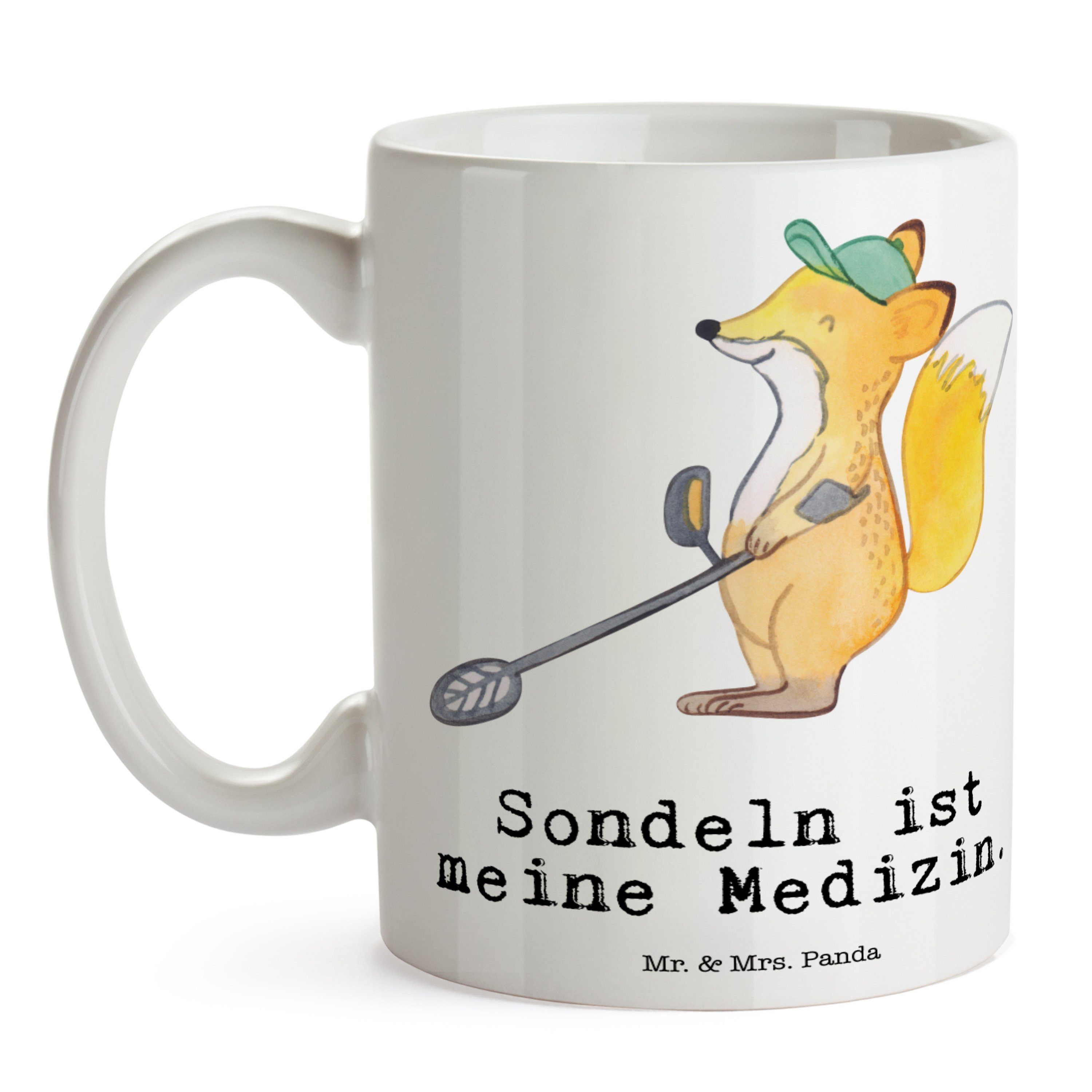 Mr. & Mrs. Panda Tasse Fuchs Metalldetektor Medizin - Weiß - Geschenk, Becher, Gewinn, Tasse, Keramik