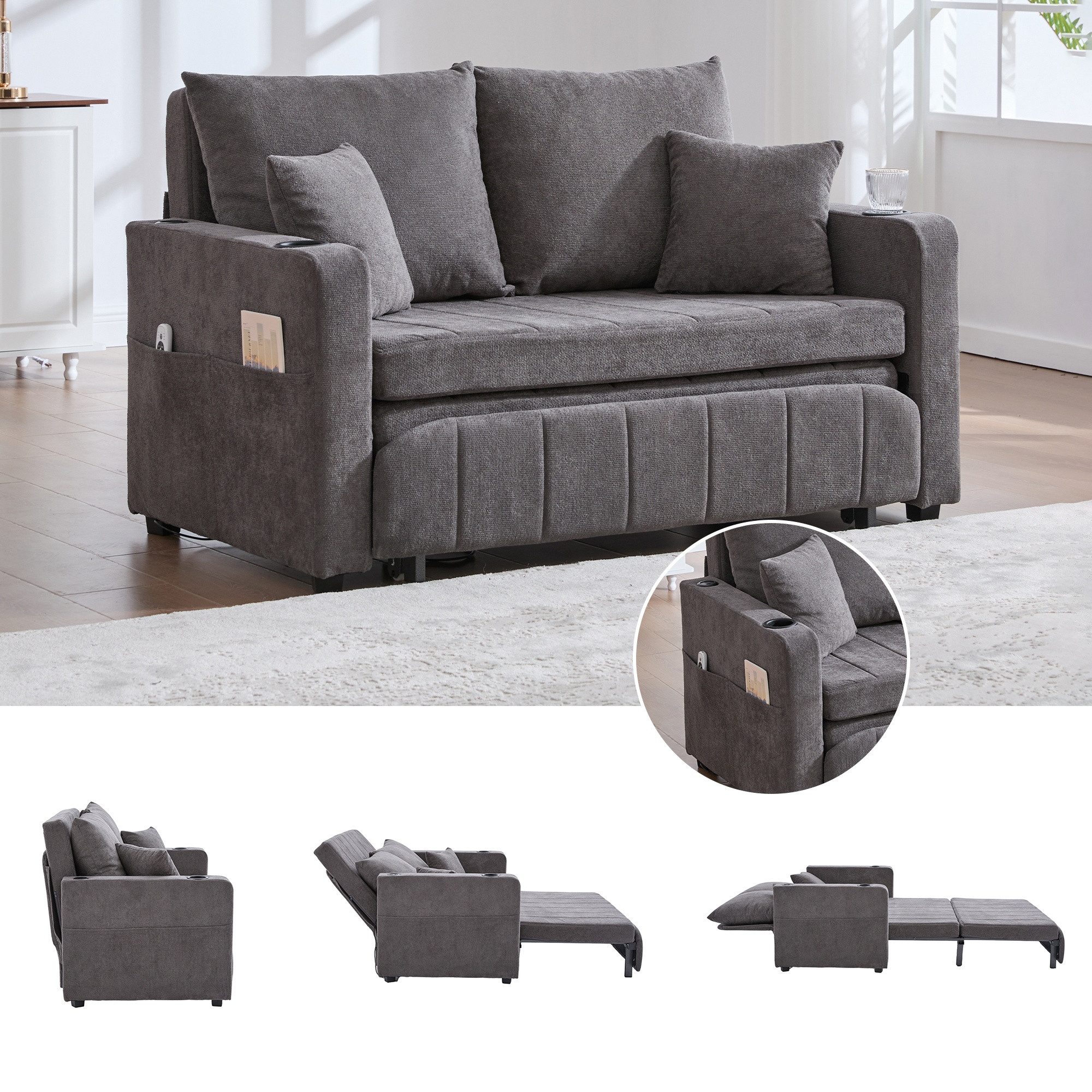 LVHOM Schlafsofa Doppelofa mit Aausziehbett, USB/Type-C günstig online kaufen