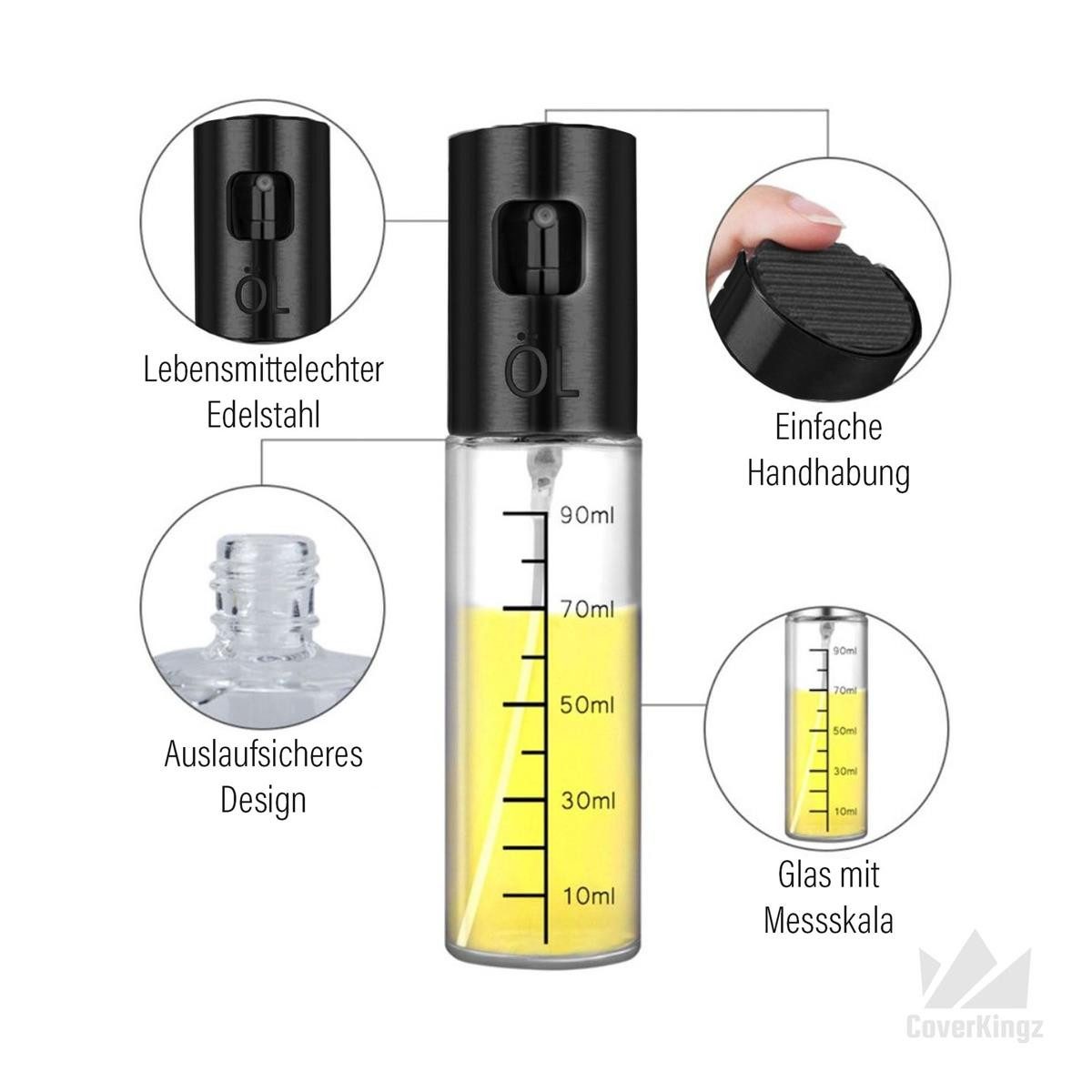CoverKingz Ölspender Ölsprüher für Speiseöl Öl Sprühflasche Ölzerstäuber Oil Sprayer