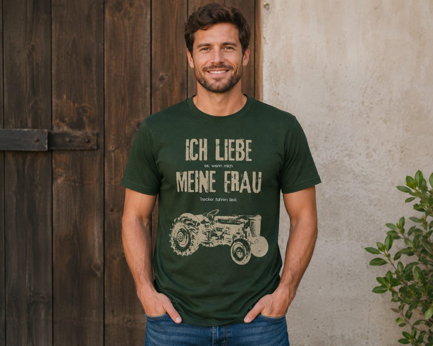 Bonvionn T-Shirt Ich liebe es wenn mich meine Frau Trecker fahren lässt