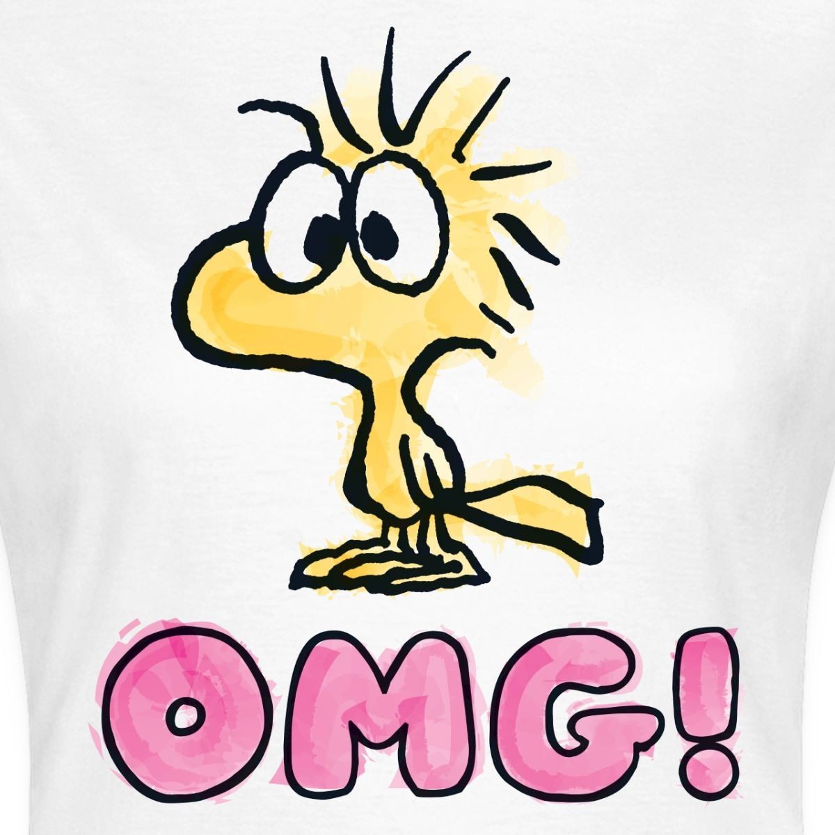 Spreadshirt T-Shirt Peanuts Woodstock OMG Oh Mein Gott Frauen T-Shirt (1-tlg) Slim Fit, fällt klein aus