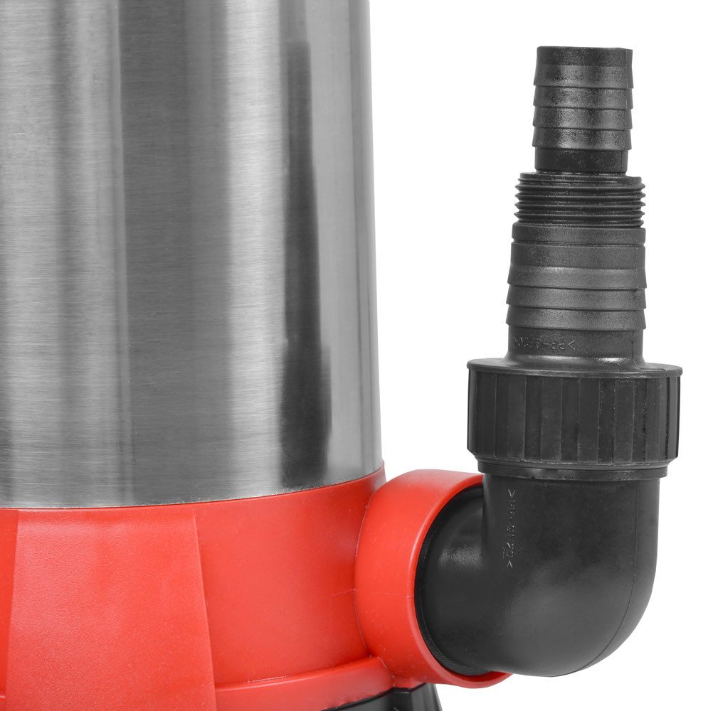 Hecht Schmutzwasser-Tauchpumpe 3011 mit Edelstahlgehäuse, 10m Förderhöhe, variabler Schwimmerschalter, 1100W, 15.000 l/h
