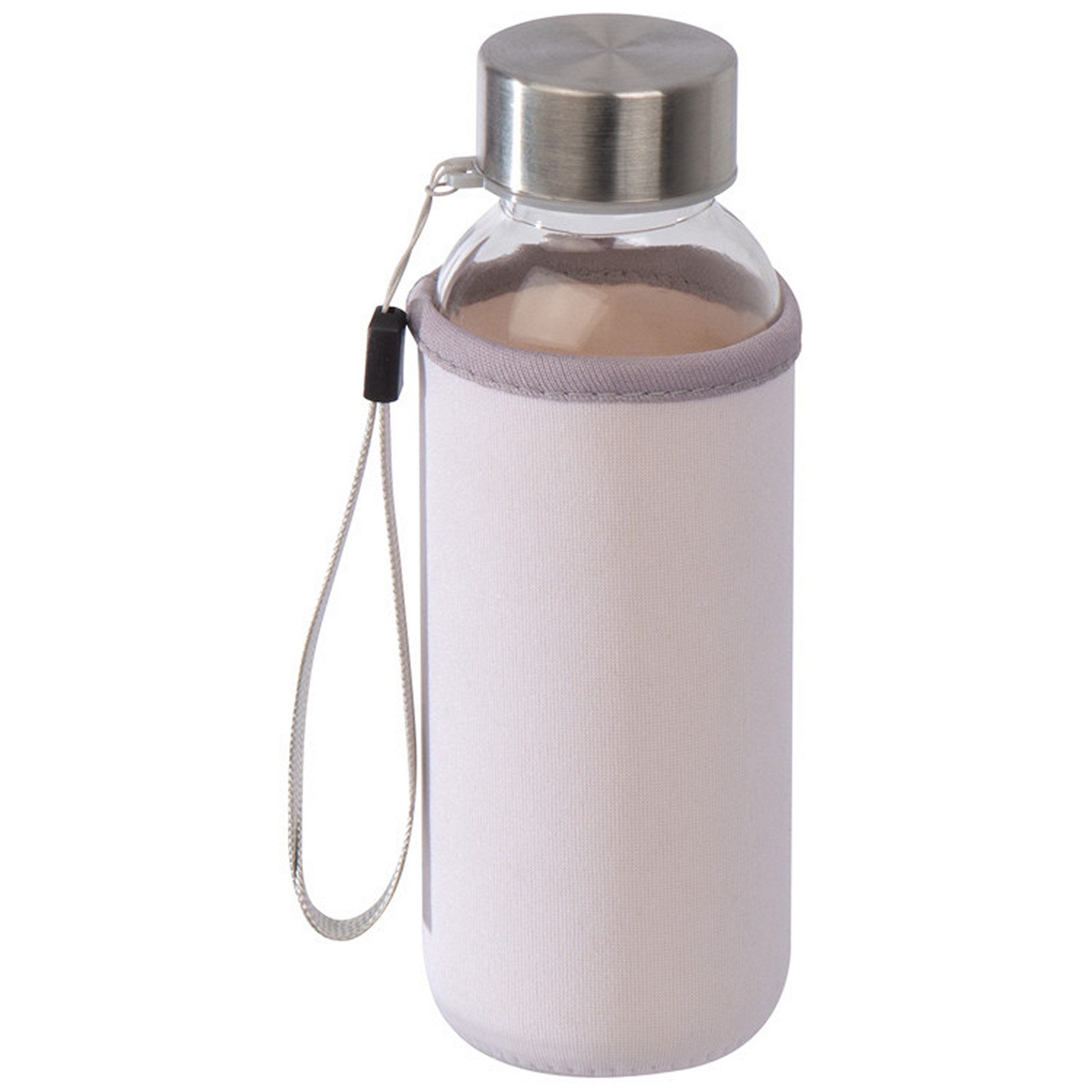 Trinkflasche Glas Trinkflasche mit Neoprenüberzug / 300ml / Farbe: transparent