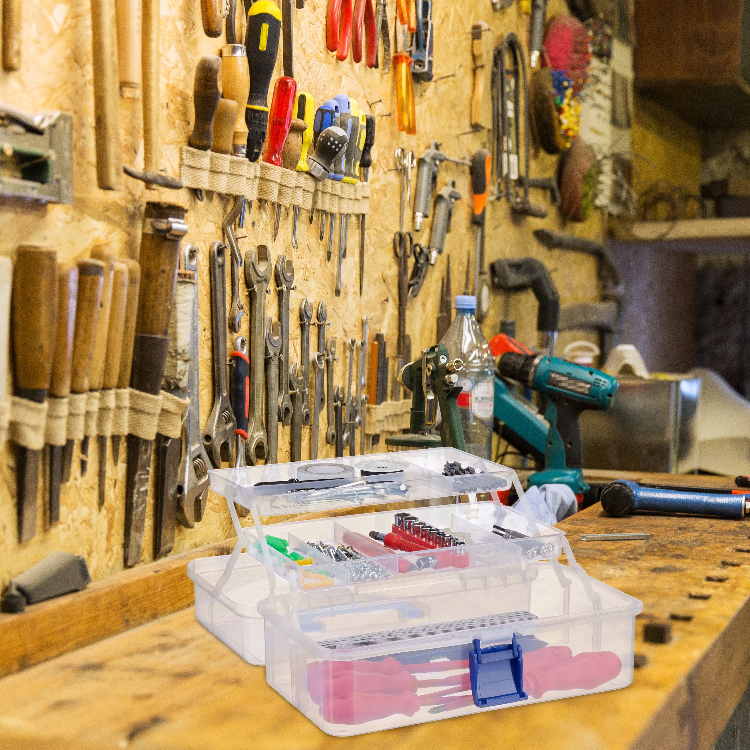 relaxdays Aufbewahrungsbox mit 9 Fäch, Orange günstig online kaufen