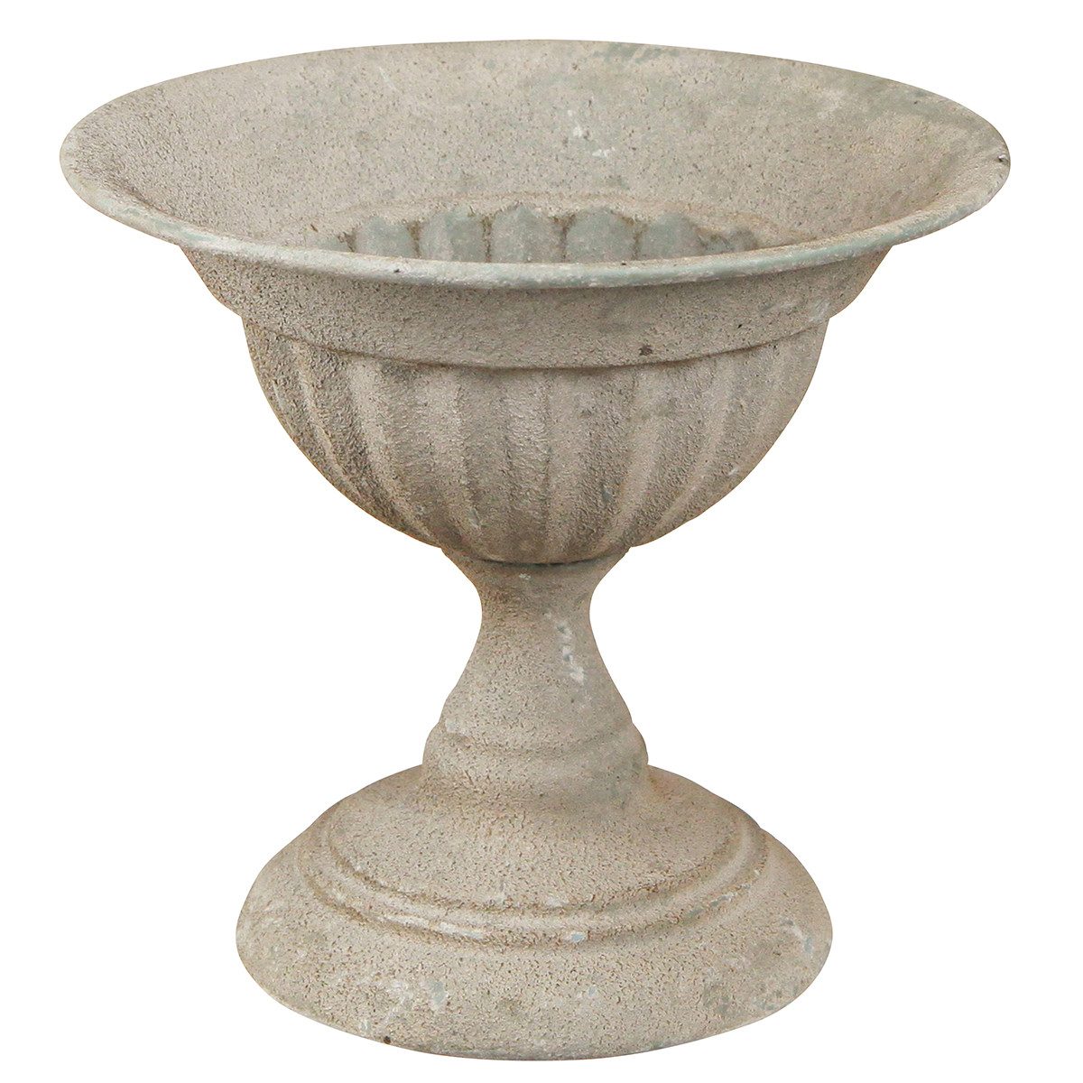 Dekoschale Pokalschale Metall Vintage Grau Ø16cm H14,5cm Deko Pflanzschale