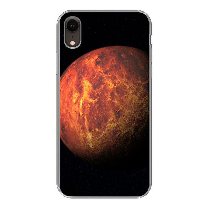 MuchoWow Handyhülle Der rote Planet Mars vor einem schwarzen Hintergrund Handyhülle Apple iPhone XR Smartphone-Bumper Print Handy