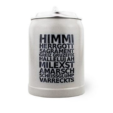 Bavariashop Bierkrug PREMIUM Bierkrug "HimmiHerrGott" • 0,5 Liter, Steinzeug