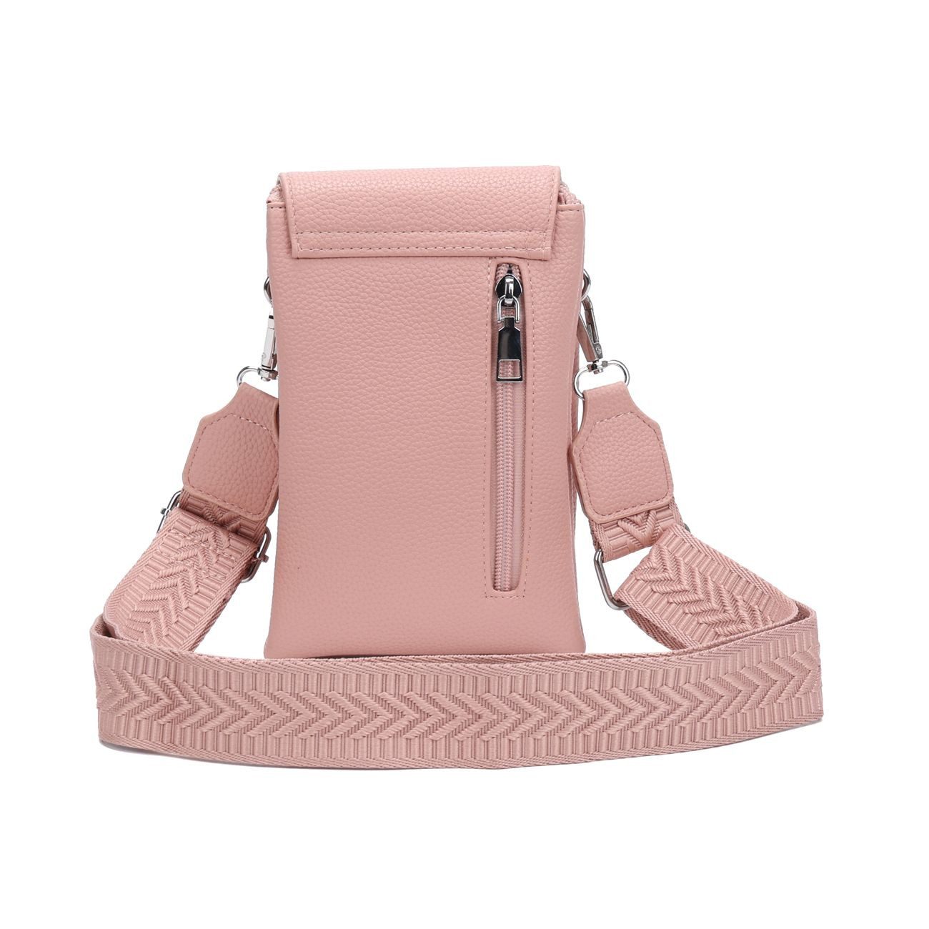 ITALYSHOP24 Geldbörse Damen Tasche Handytasche Brusttasche Crossbody Umhängetasche Crossover (Spar-Set Clutch-Tasche mit einem breitem Muster Stoffgurt/Umhängeband, Leder Optik), Bodybag Smartphone Freizeit Handtasche Brieftasche Schultertasche